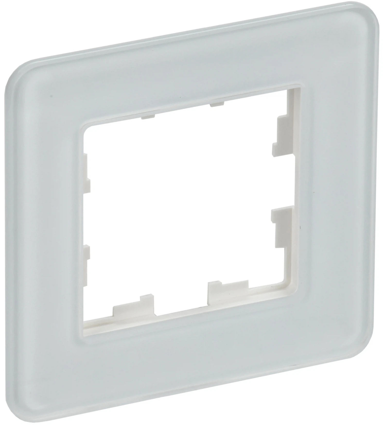 Изображение товара Рамка IEK BRITE DECOR Белый матовый стекло скругл.угол 1-м РУ-1-2-Бр RE.
