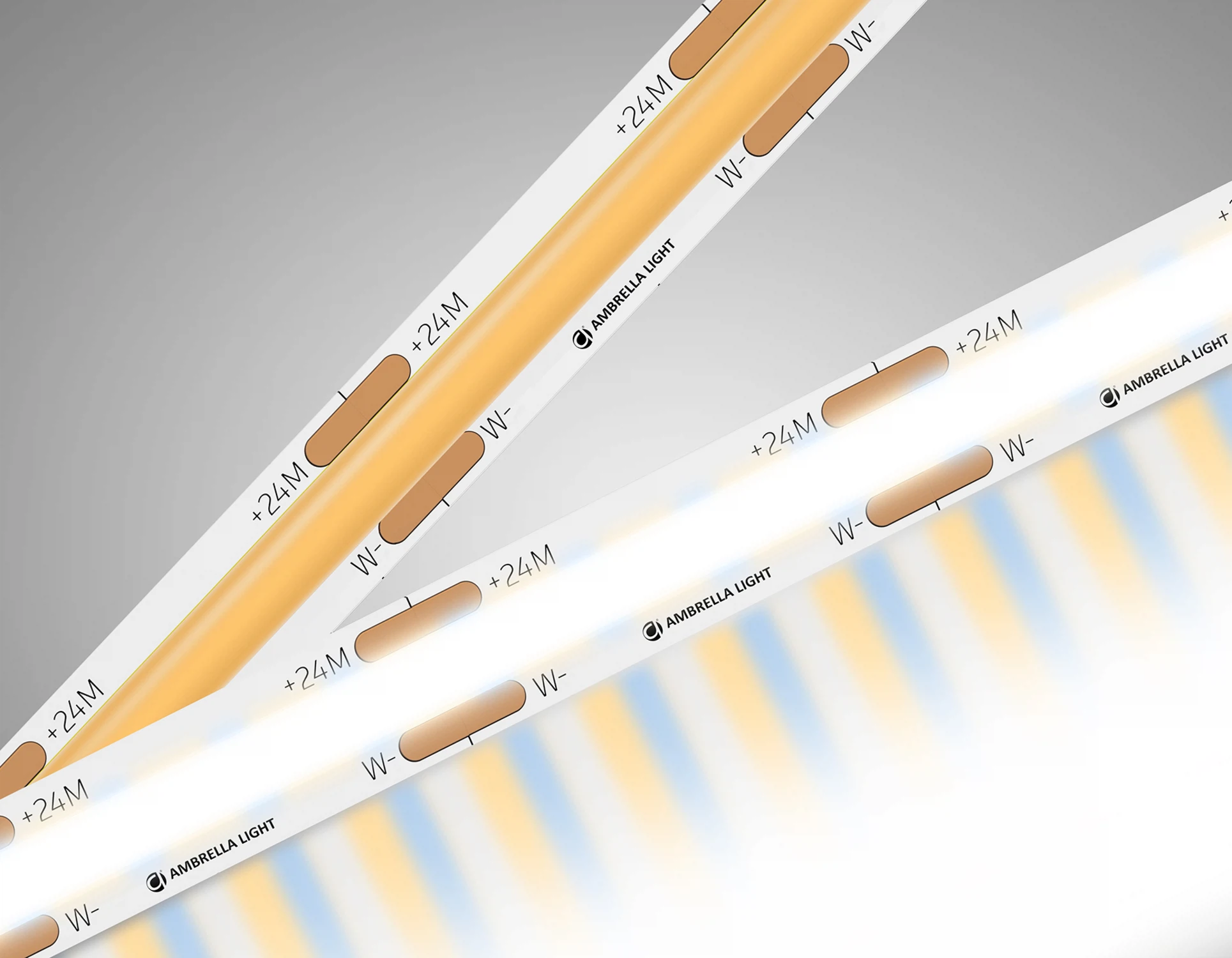 Изображение товара Светодиодная лента AMBRELLA LIGHT GS4901 COB 608Led/ 12W m/ 24V IP20 CCT 3000-6500K/ 5m*8mm*2.2mm кратность резки 26,31mm (3 конт.)