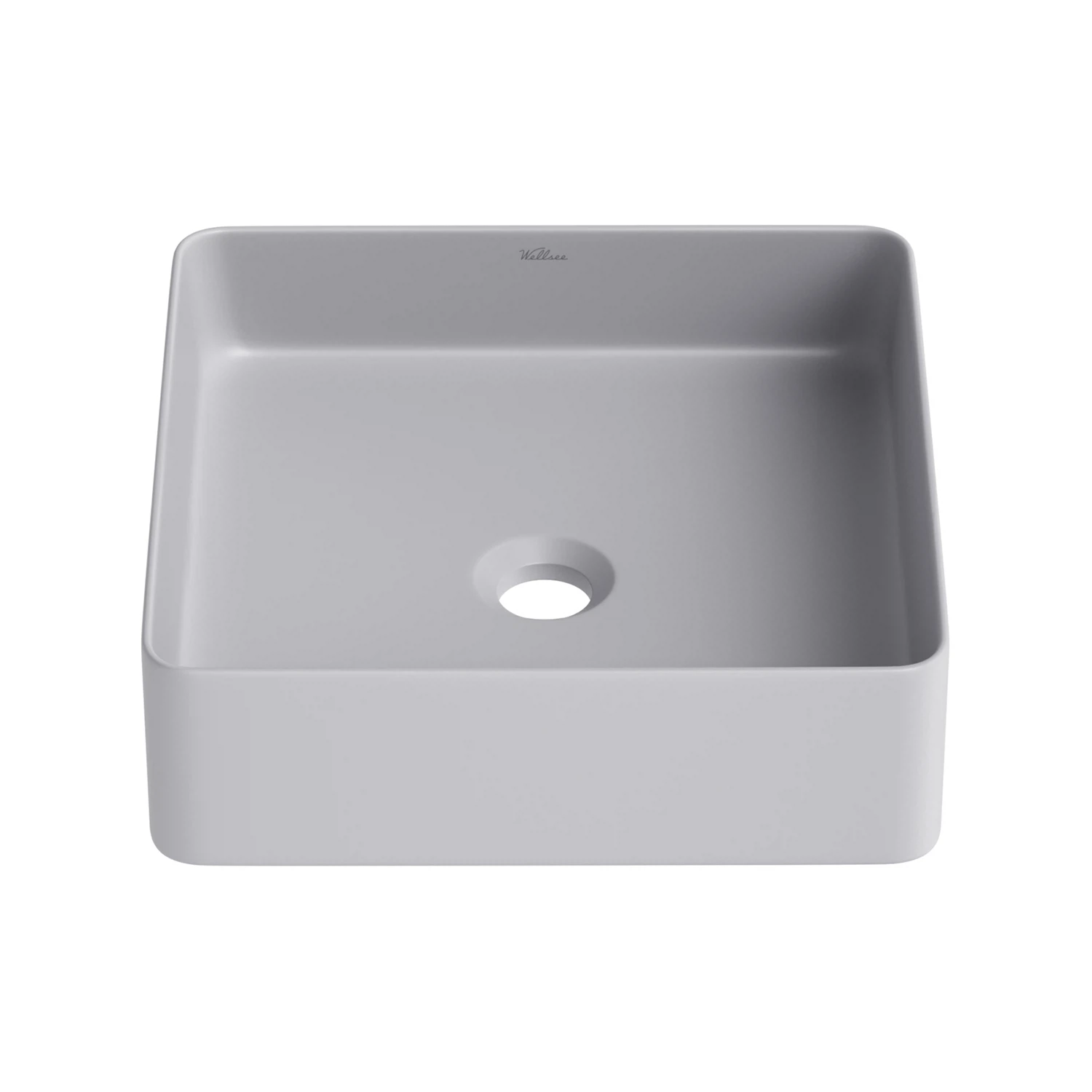 Изображение товара Накладная раковина для ванной Wellsee FreeDom 2.0 квадратная 36х36 серый фарфор