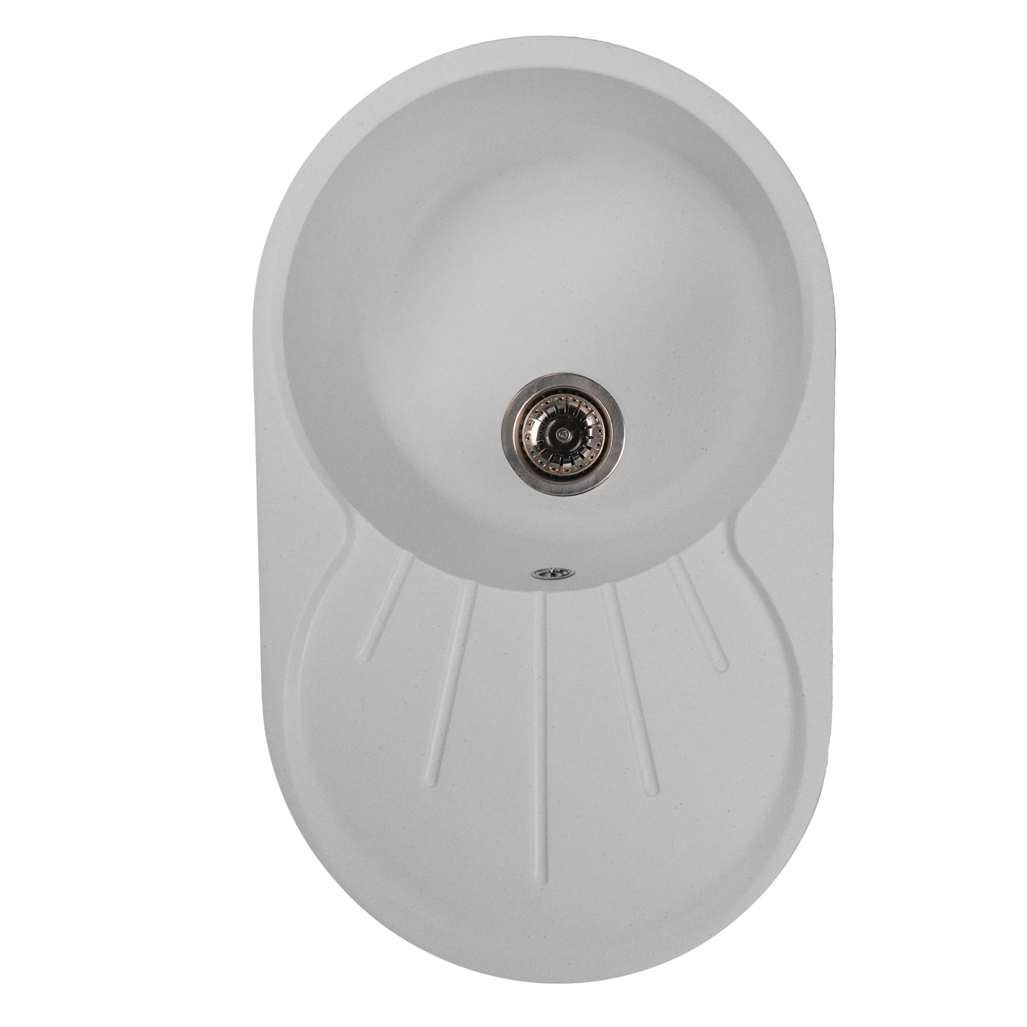 Изображение товара Мойка ML-GMS105 СТАНДАРТ овальная с крылом белая 740*460*190мм