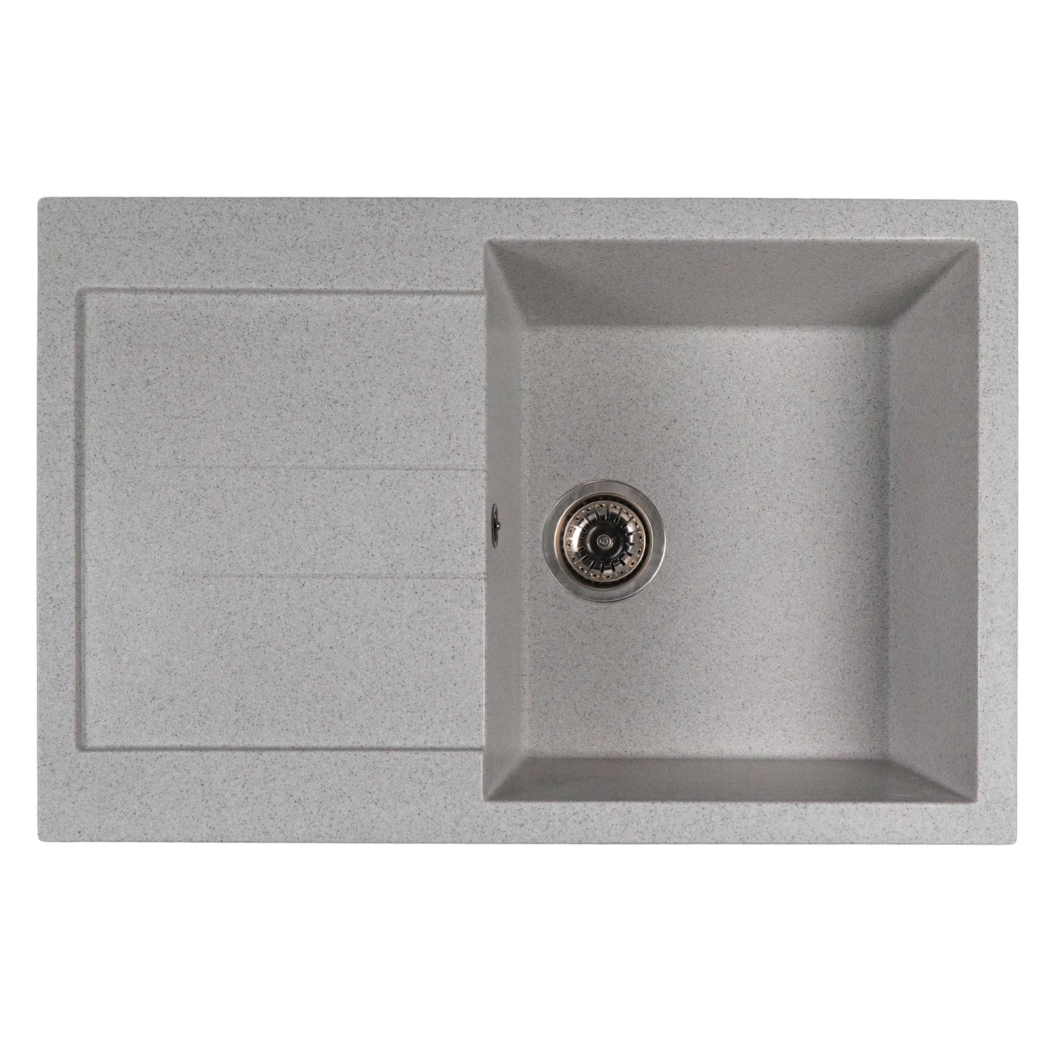 Изображение товара Мойка кухонная из искусственного мрамора ML-GMS107 СТАНДАРТ Серый 770x493 мм