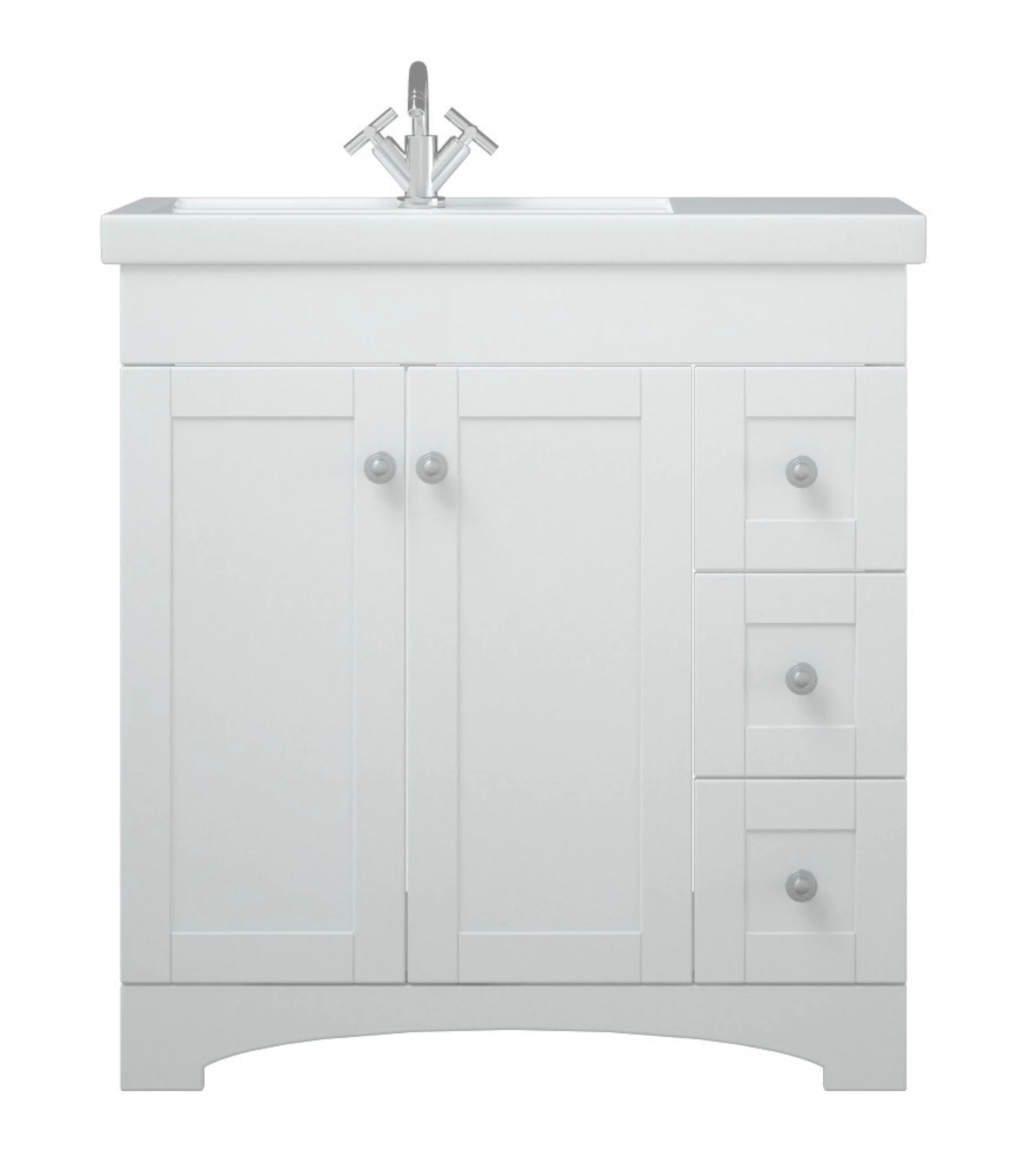 Изображение товара Тумба под раковину COROZO Техас 80 белая 770x435x850мм напольная