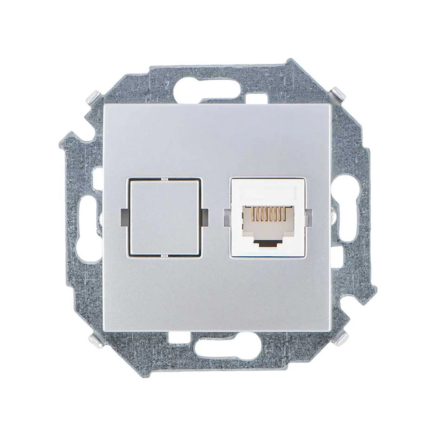 Изображение товара Simon 15 Алюминий Розетка компьютерная 1-ая RJ45 кат.5е