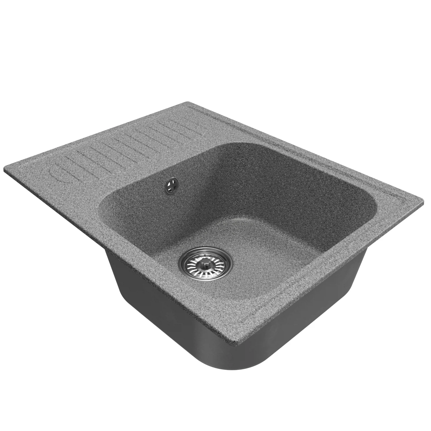 Изображение товара Мойка кухонная из искусственного мрамора Mixline ML-GM18 с крылом, темно-серая