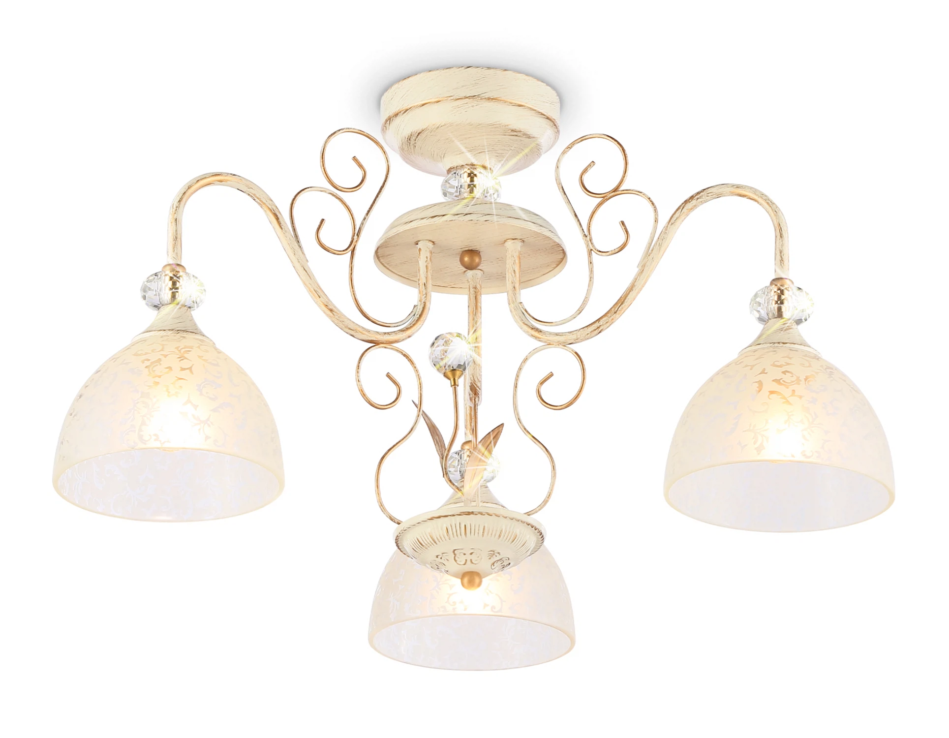 Изображение товара Люстра потолочная TR3055 AMBRELLA LIGHT бежевый/золото/белый матовый E27/3 max 40W D600*380