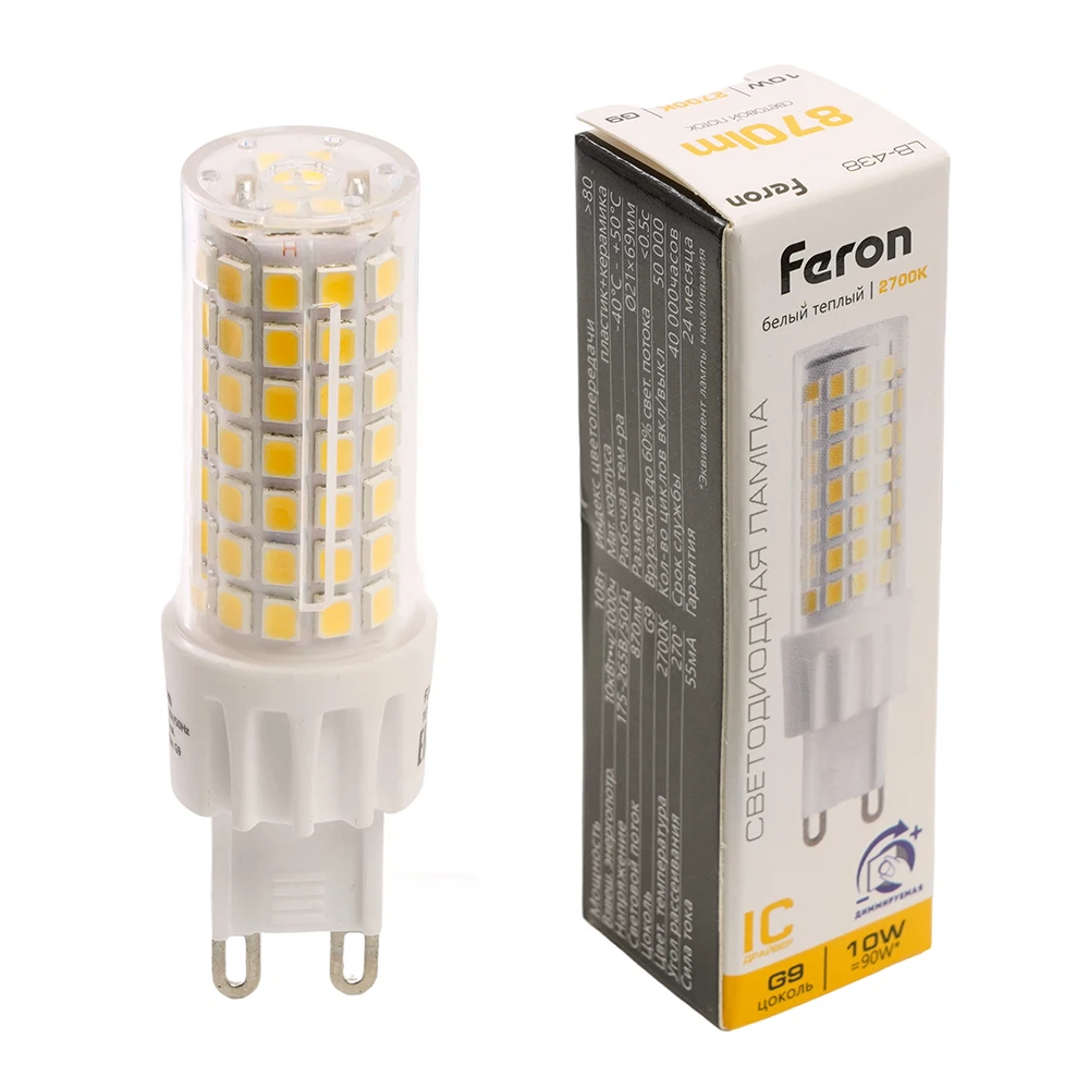 Изображение товара Лампа светодиодная Feron LB-438 10W диммируемая теплого света