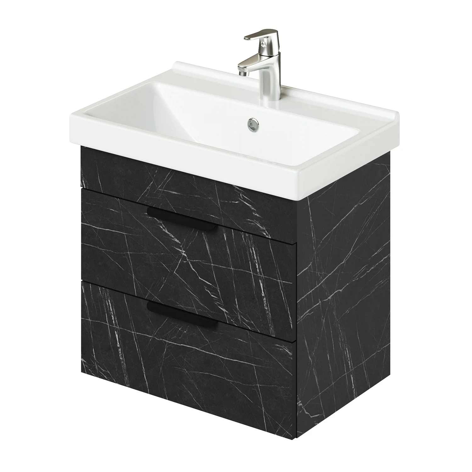 Изображение товара Тумба с раковиной подвесная Итана Alta 60 605х403х530(умывальник  FEST 60) Чёрный