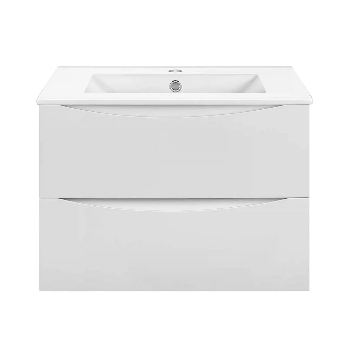 Изображение товара Тумба под керамическую раковину Mia Slim 600 подвесная, 2 выкатных ящика soft close, G.White