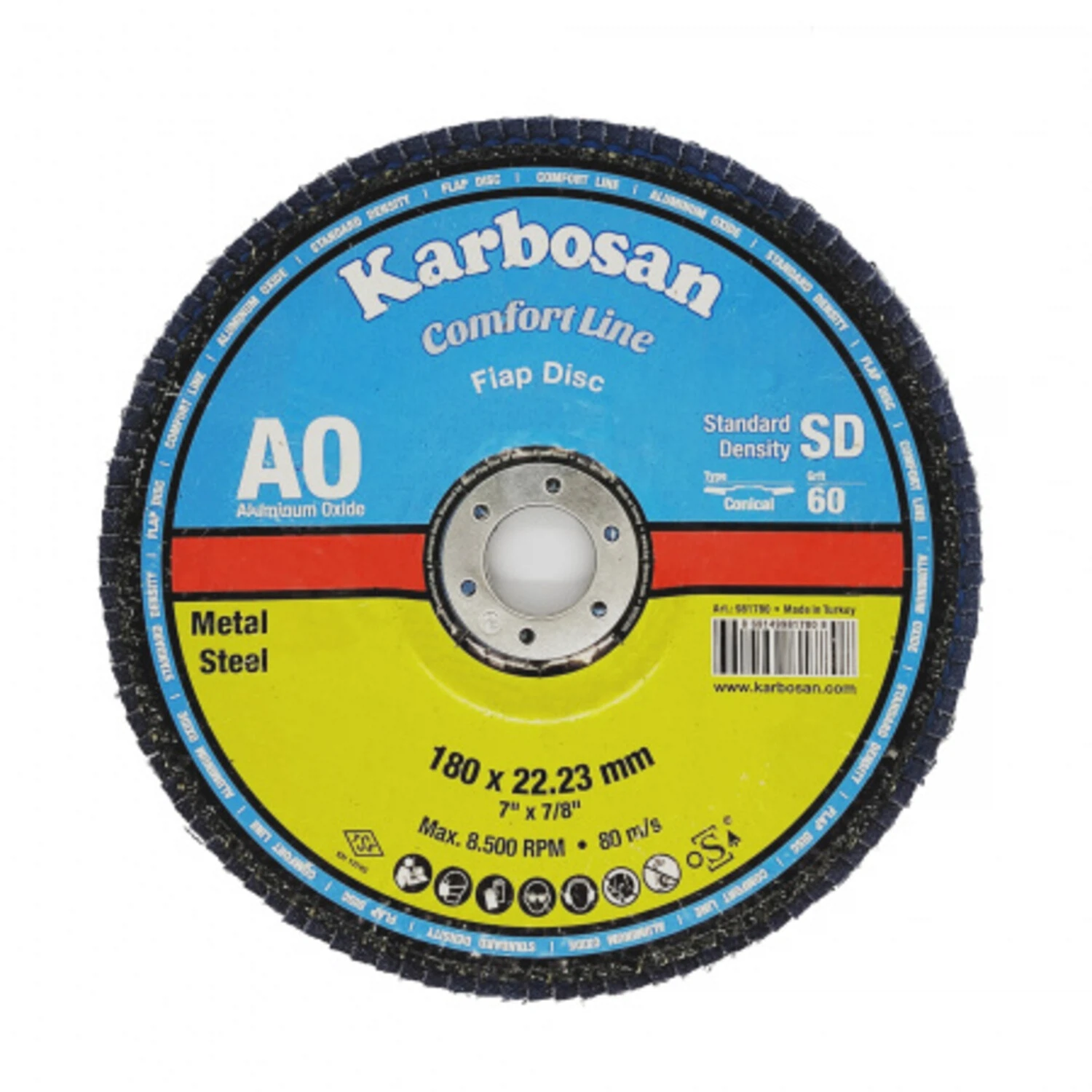 Изображение товара Круг лепестковый 180х22/Р60 Karbosan Comfort Line AO для металлообработки