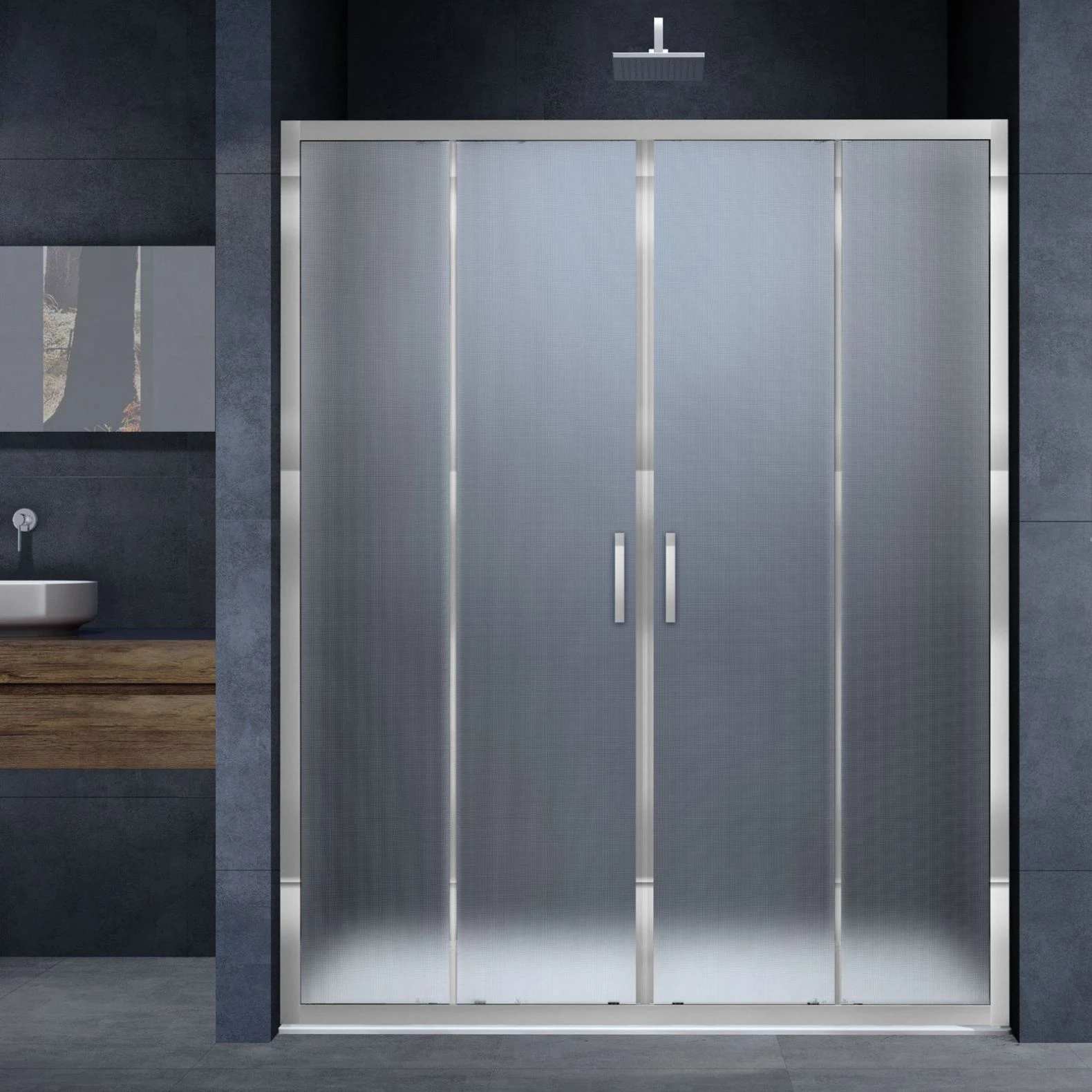 Изображение товара Душевая дверь Vincea Alpha VDS-3AL2180MT 180x190 см стекло текстурное хром