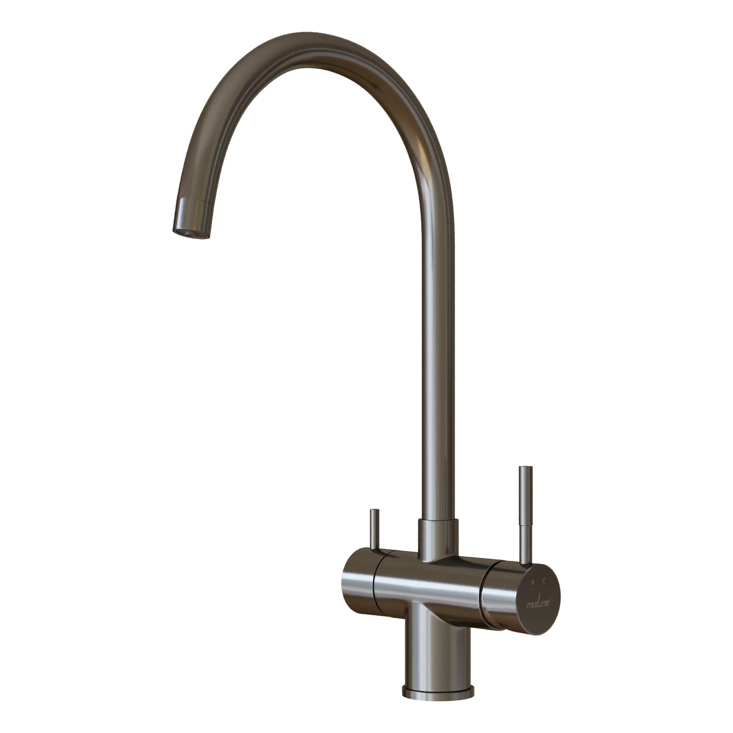 Изображение товара Смеситель для кухни Mixline MLSS-0326BL черный графит с поворотным изливом