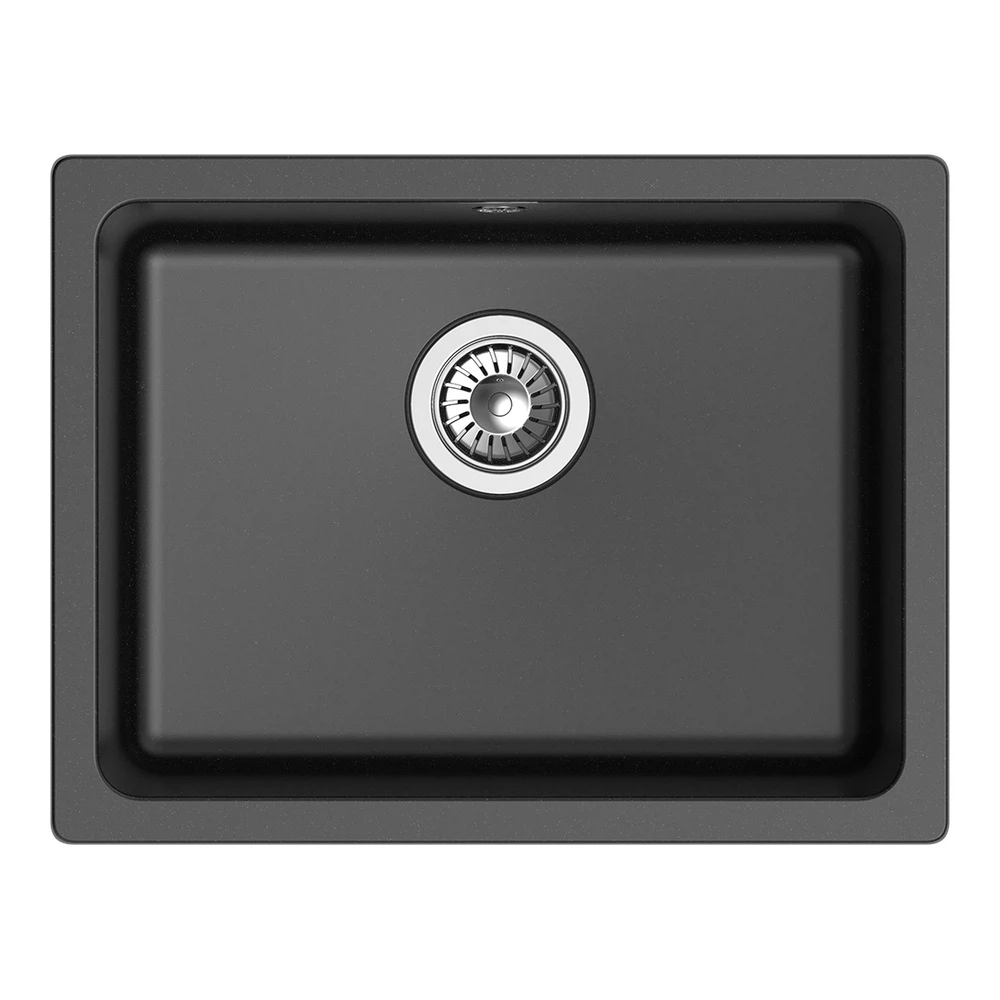 Изображение товара Kухонная мойка BERKANA BK-50 nero, кварц, врезная, чёрная