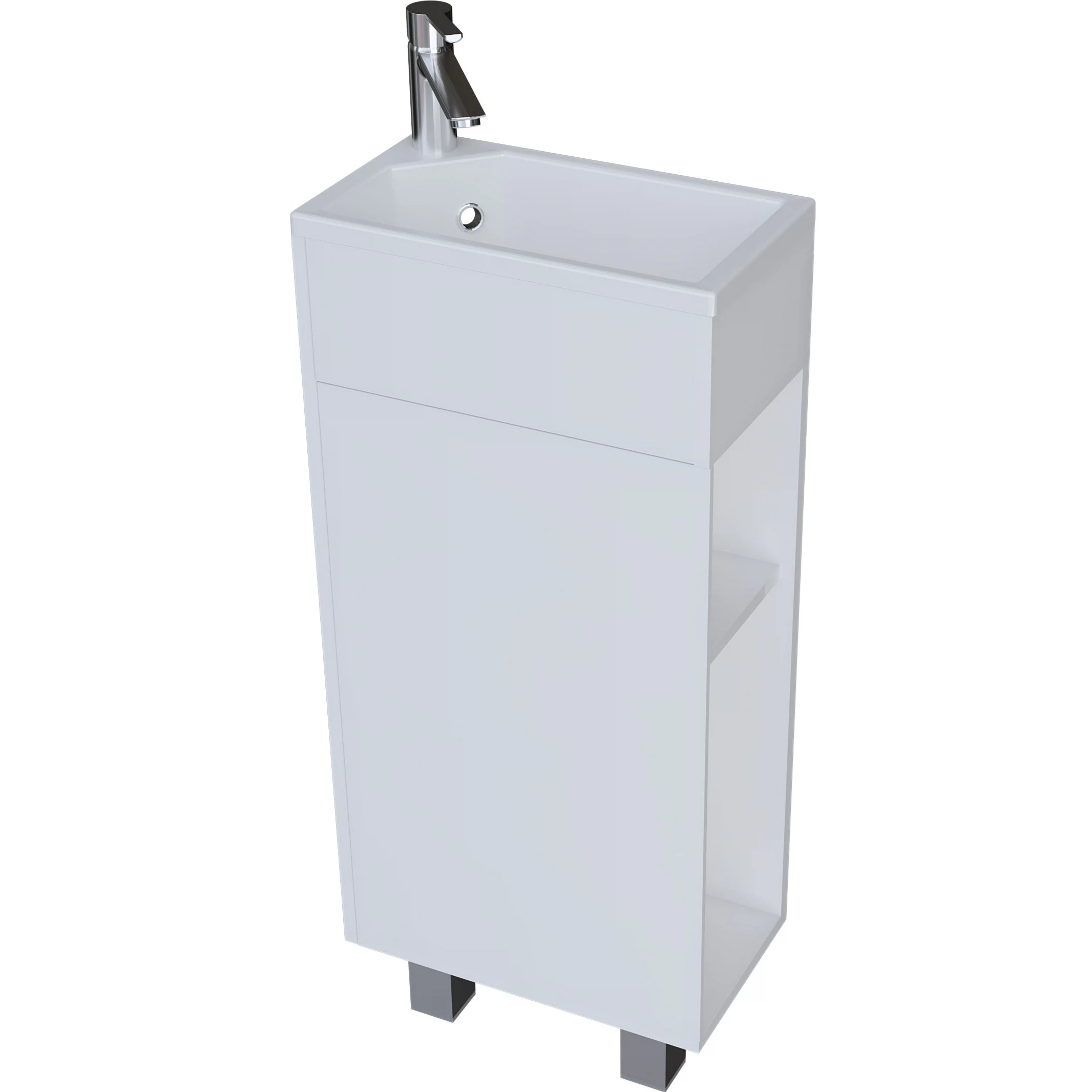 Изображение товара Тумба с раковиной Laura 40 см Белый глянец напольная и подвесная 1Marka