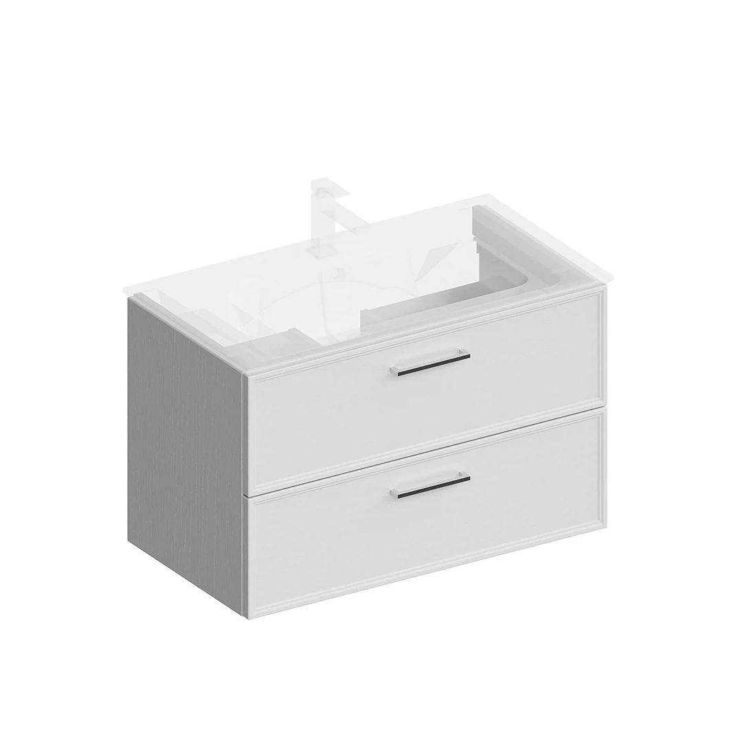 Изображение товара Тумба для ванной комнаты Kerama Marazzi Piano Classic подвесная 85 см белая МДФ