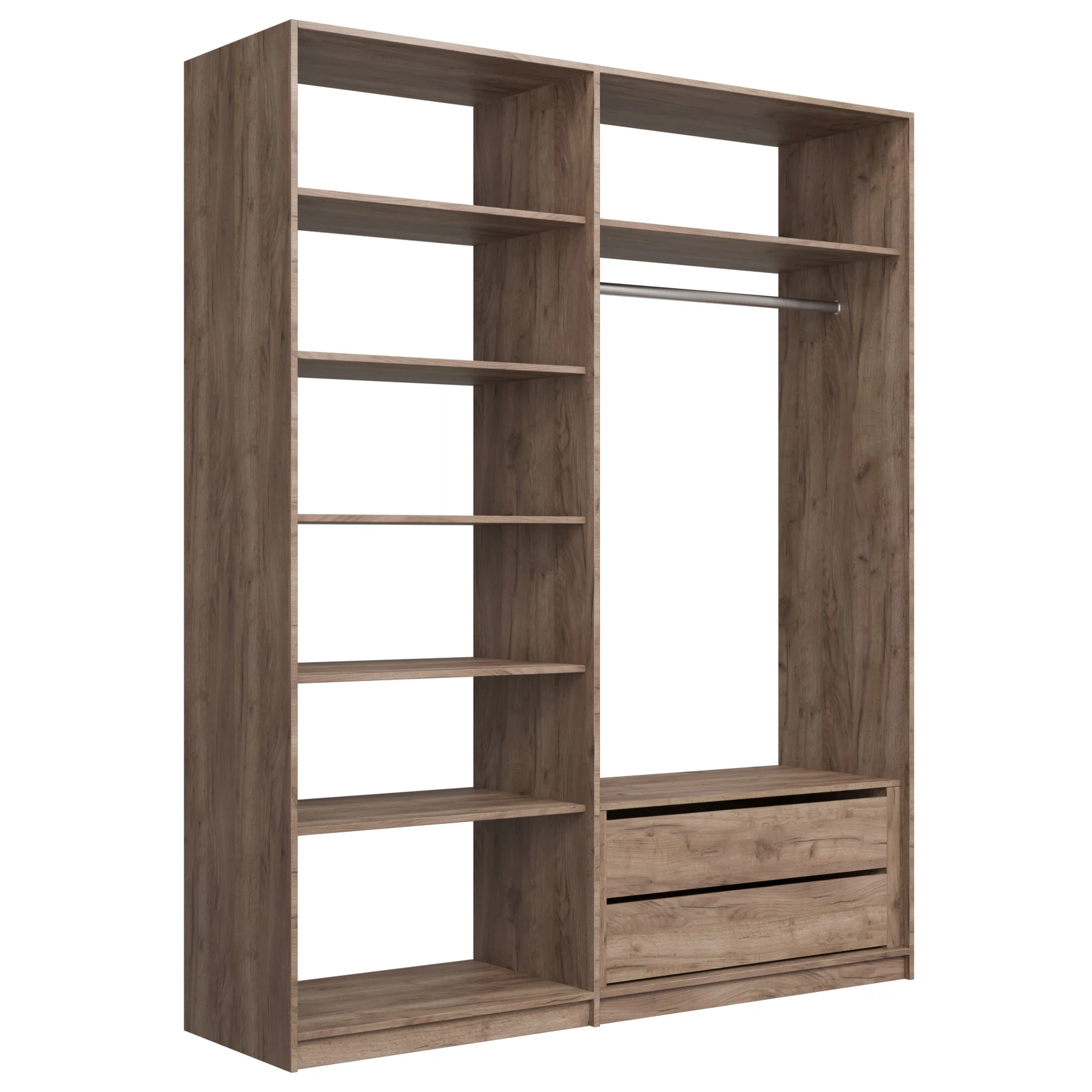Изображение товара Гардеробная система с полками и модулем, 180x51x220, крафт табачный, серия Локер
