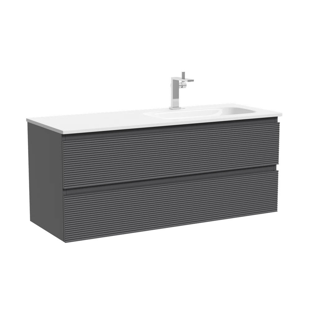 Изображение товара Тумба подвесная SANCOS Folk правая 1195х445х500 Grey soft с двумя ящиками