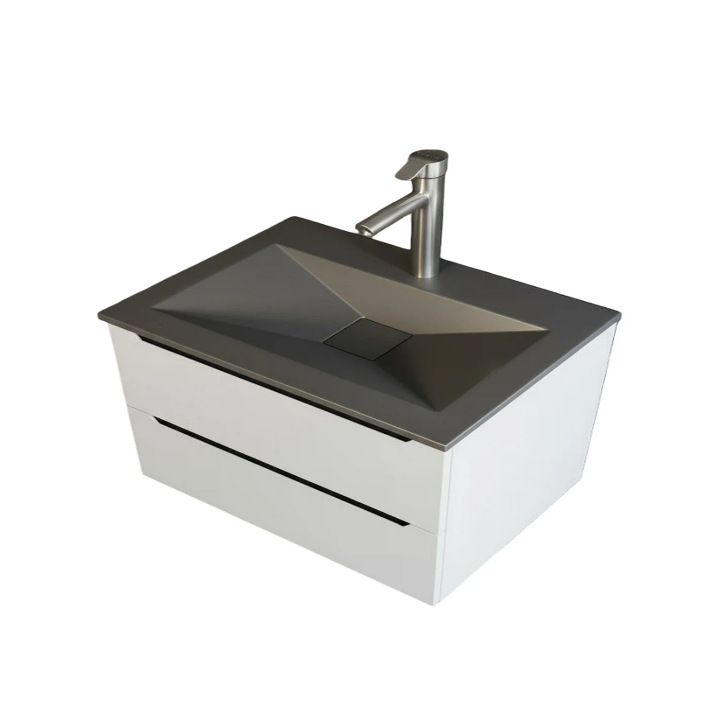 Изображение товара Раковина для ванной Uperwood Geo 80 см графит бетон накладная для ванной комнаты