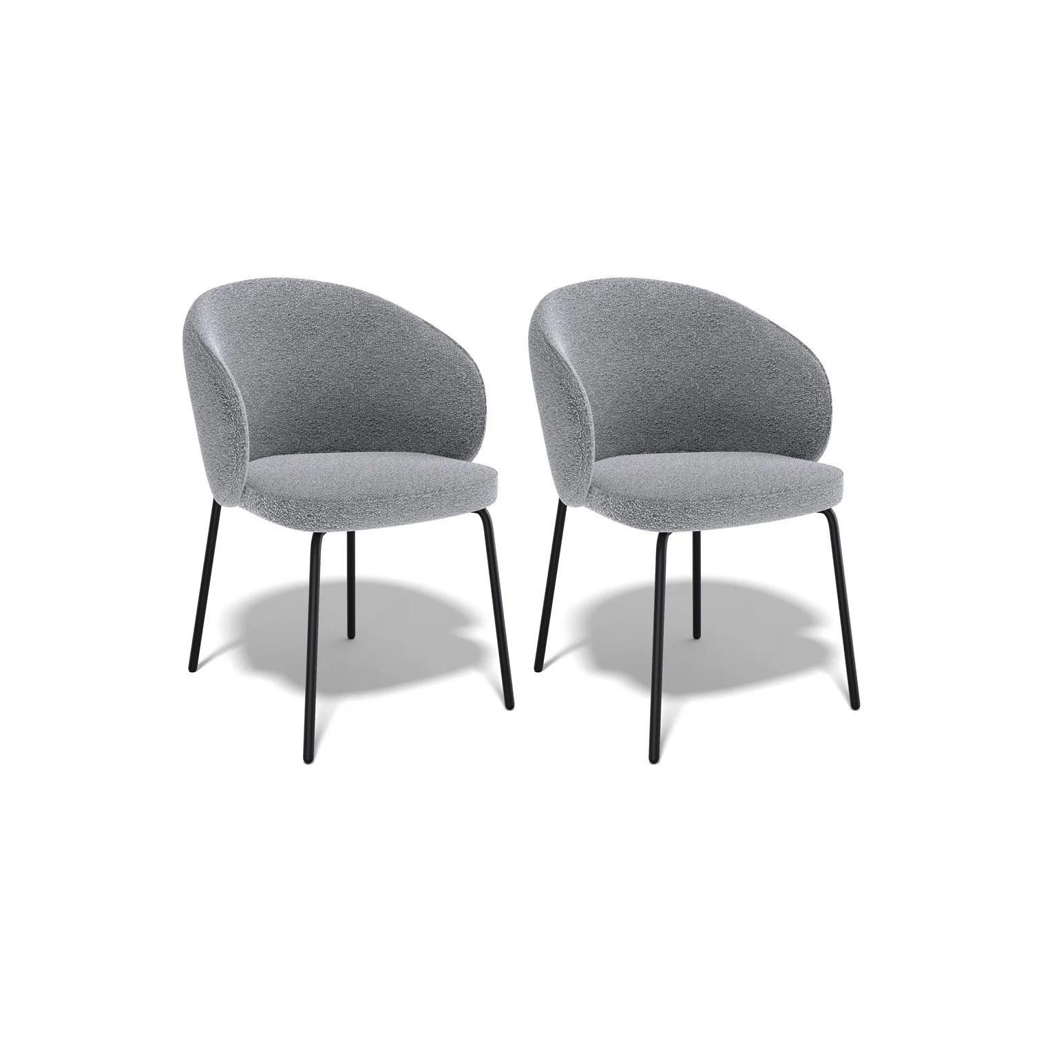 Изображение товара Комплект стульев Kenner 305SD черный/серый велюр микробукле