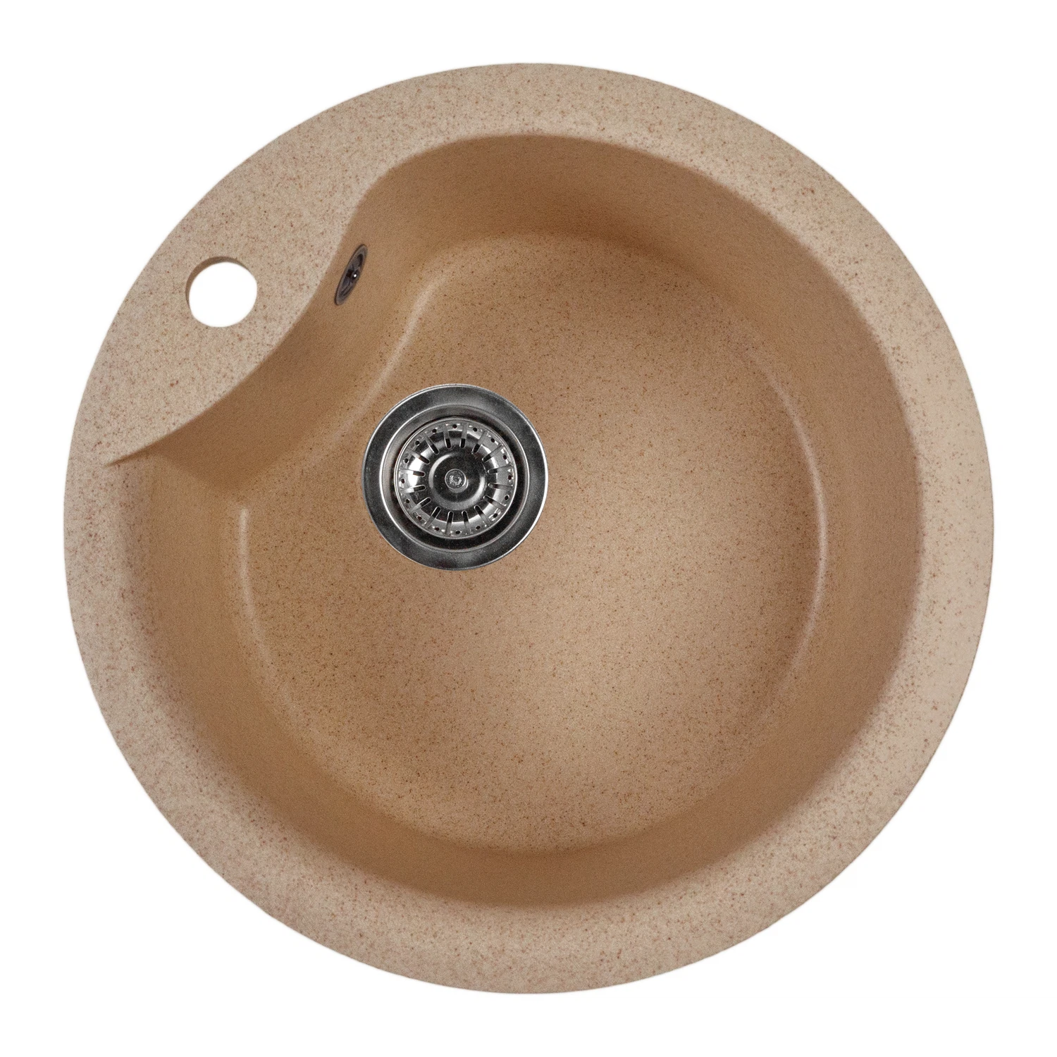 Изображение товара Круглая мойка из искусственного мрамора Mixline ML-GMS101 СТАНДАРТ песочный цвет