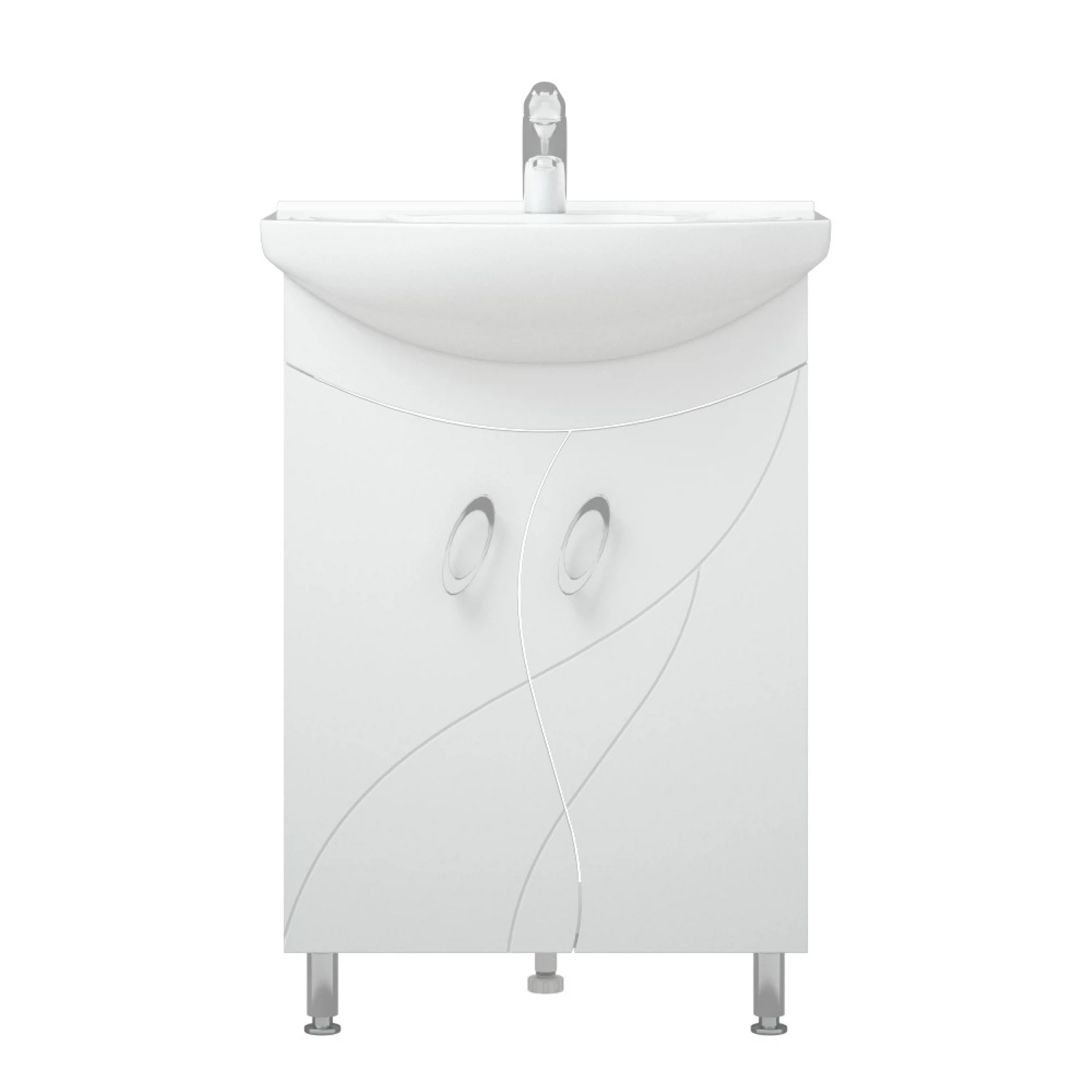 Изображение товара Тумба для ванной комнаты COROZO Наина 60 белая с распашными дверцами