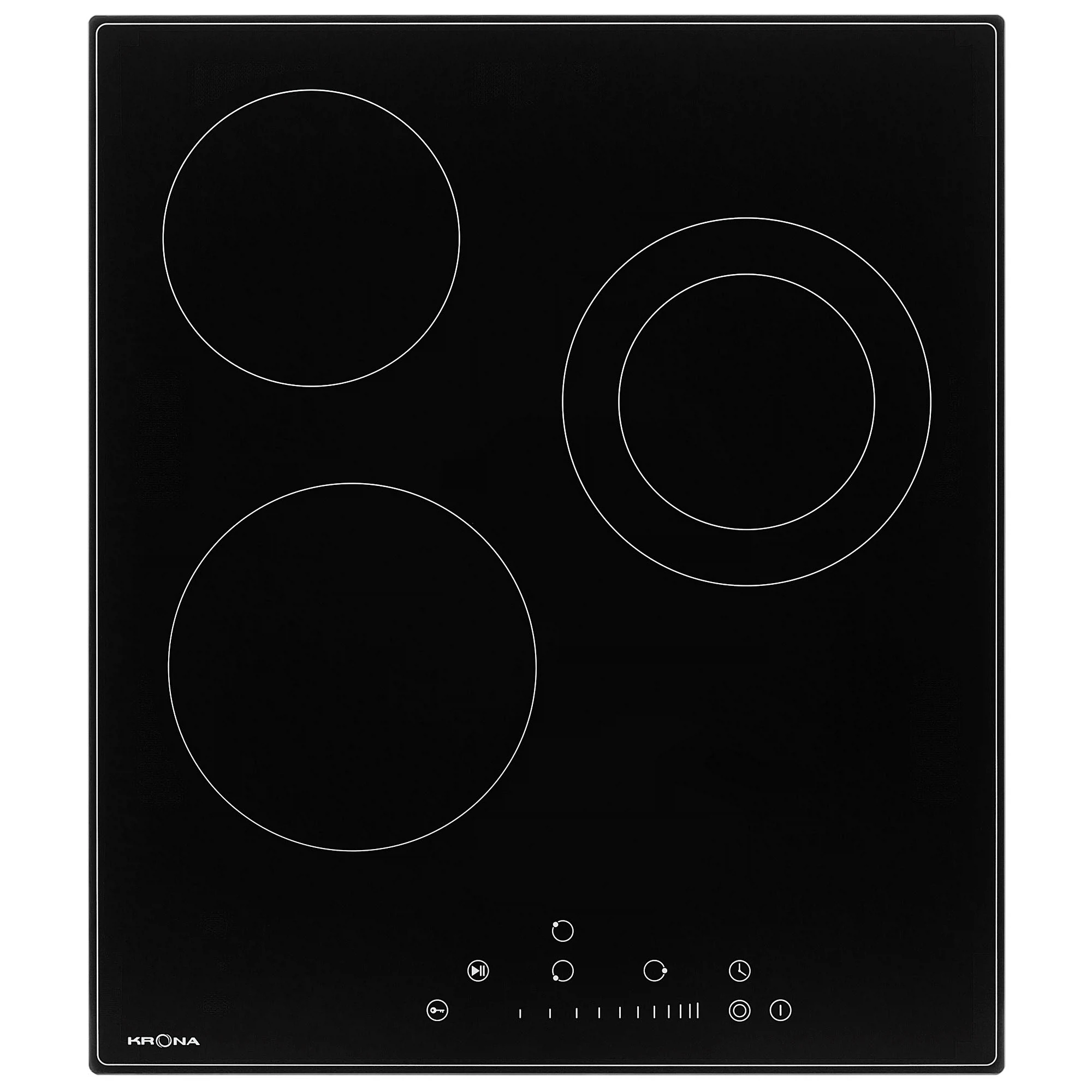 Изображение товара Электрическая варочная панель KRONA LAUREL 45 BL 3 конфорки сенсорное управление