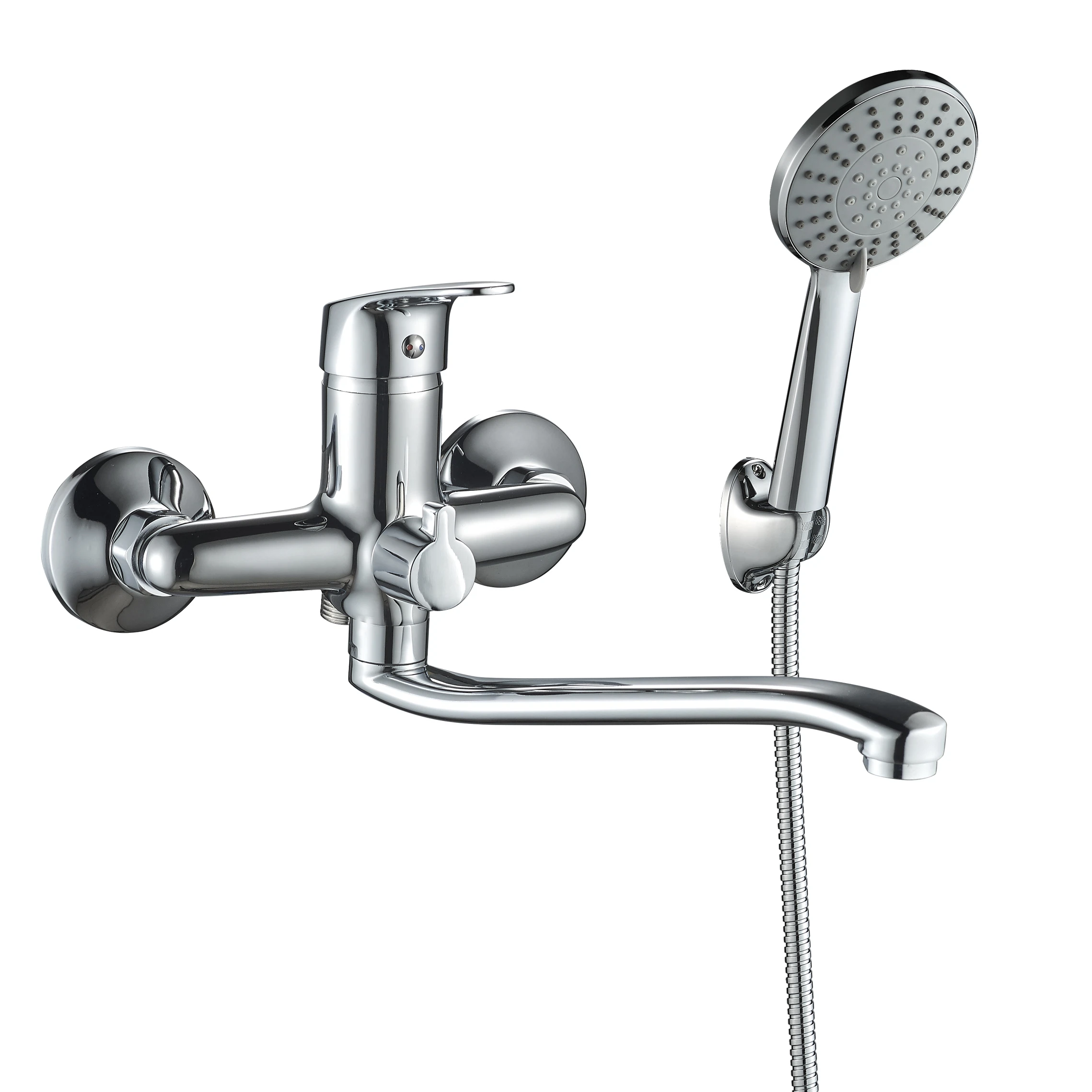 Изображение товара WesnaArt OCE12-321: смеситель с душем для ванны, хром, 27.8 см излив, керамический картридж