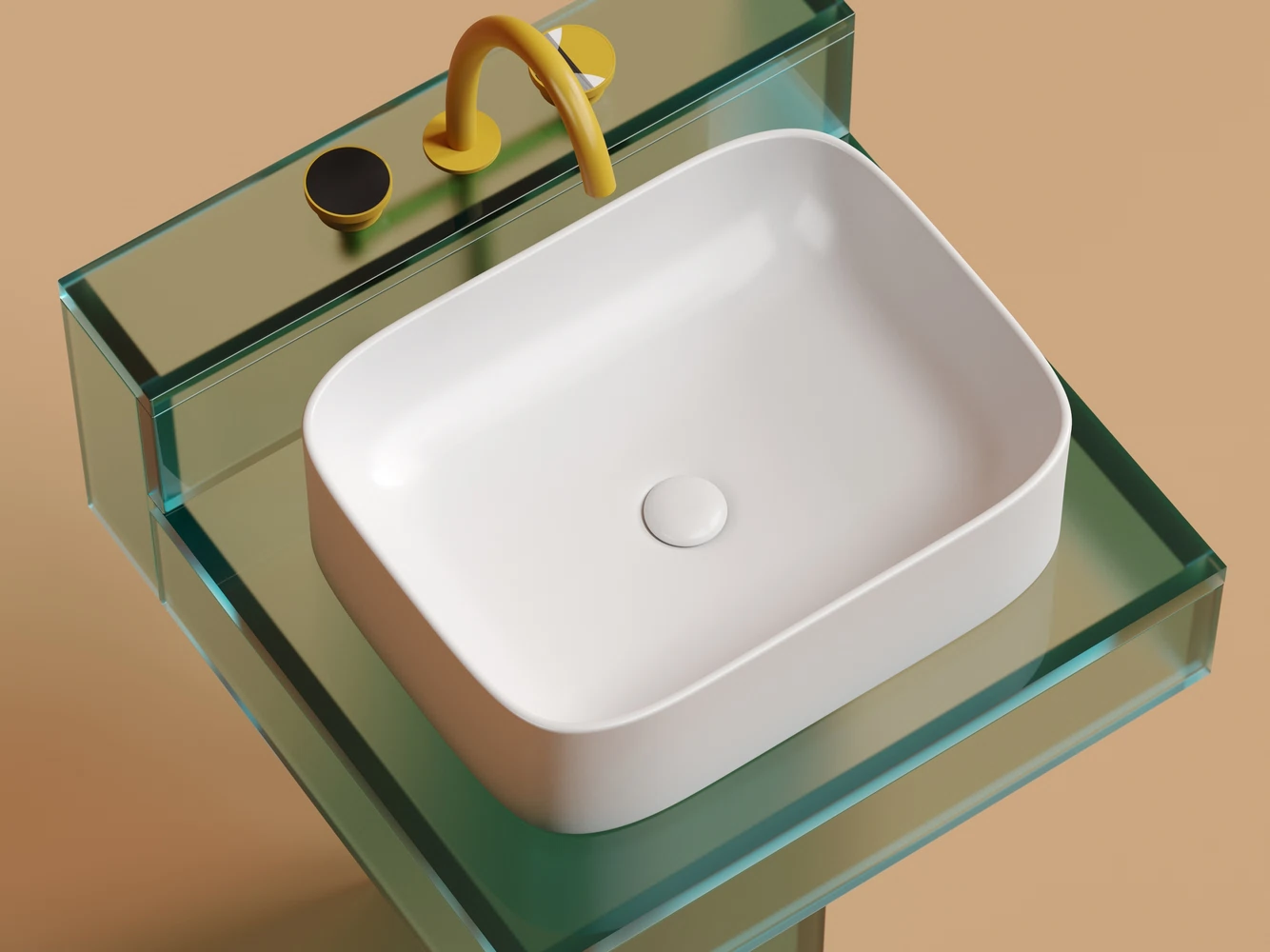 Изображение товара Умывальник накладной прямоугольный Ceramica Nova Element 505x380x150 мм белый матовый