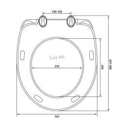Сиденье BERGES полипропилен Lux PP крепление регулируемое, пластик