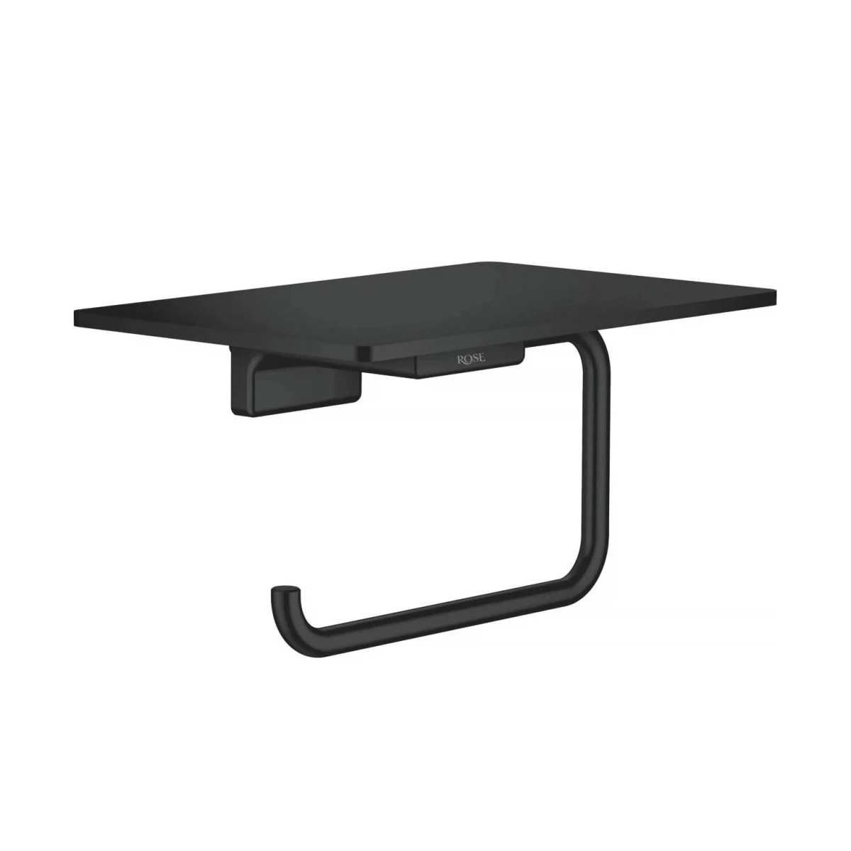 Изображение товара Держатель для туалетной бумаги с полочкой Rose RG1805H, черный