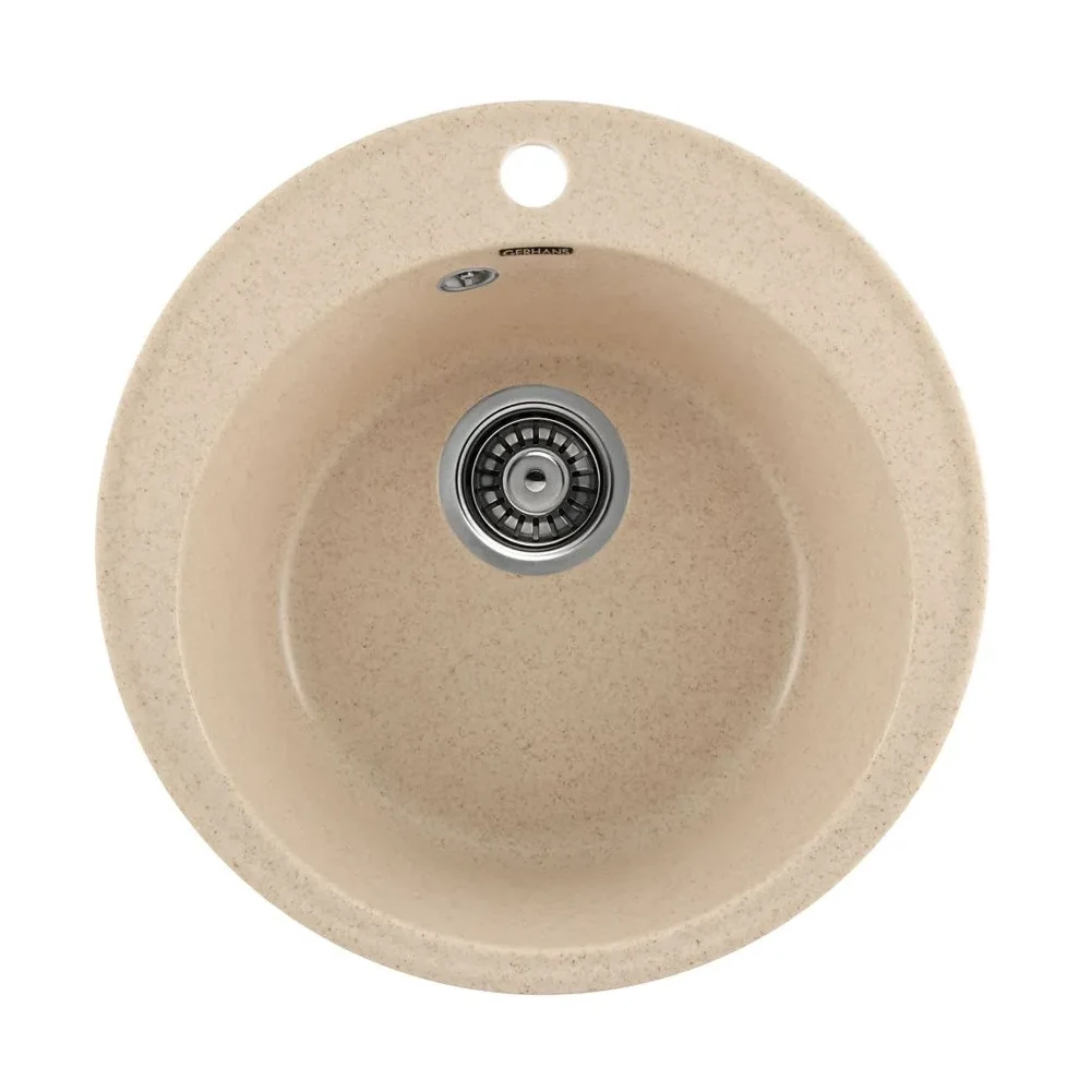 Изображение товара Кухонная мойка Gerhans A05-20 из искусственного камня бежевый 470х470 мм