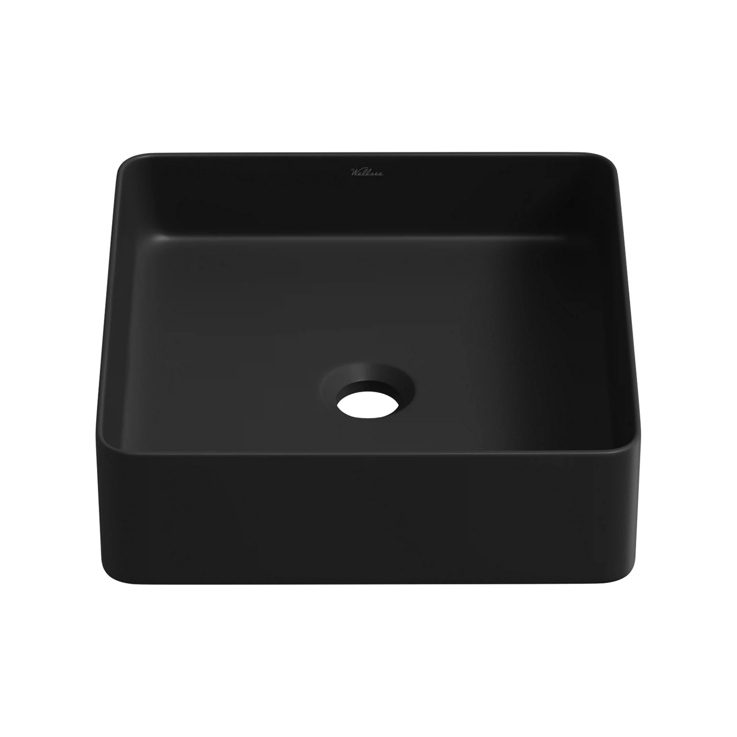 Изображение товара Накладная раковина для ванной Wellsee FreeDom 2.0 квадратная черная 36х36 см