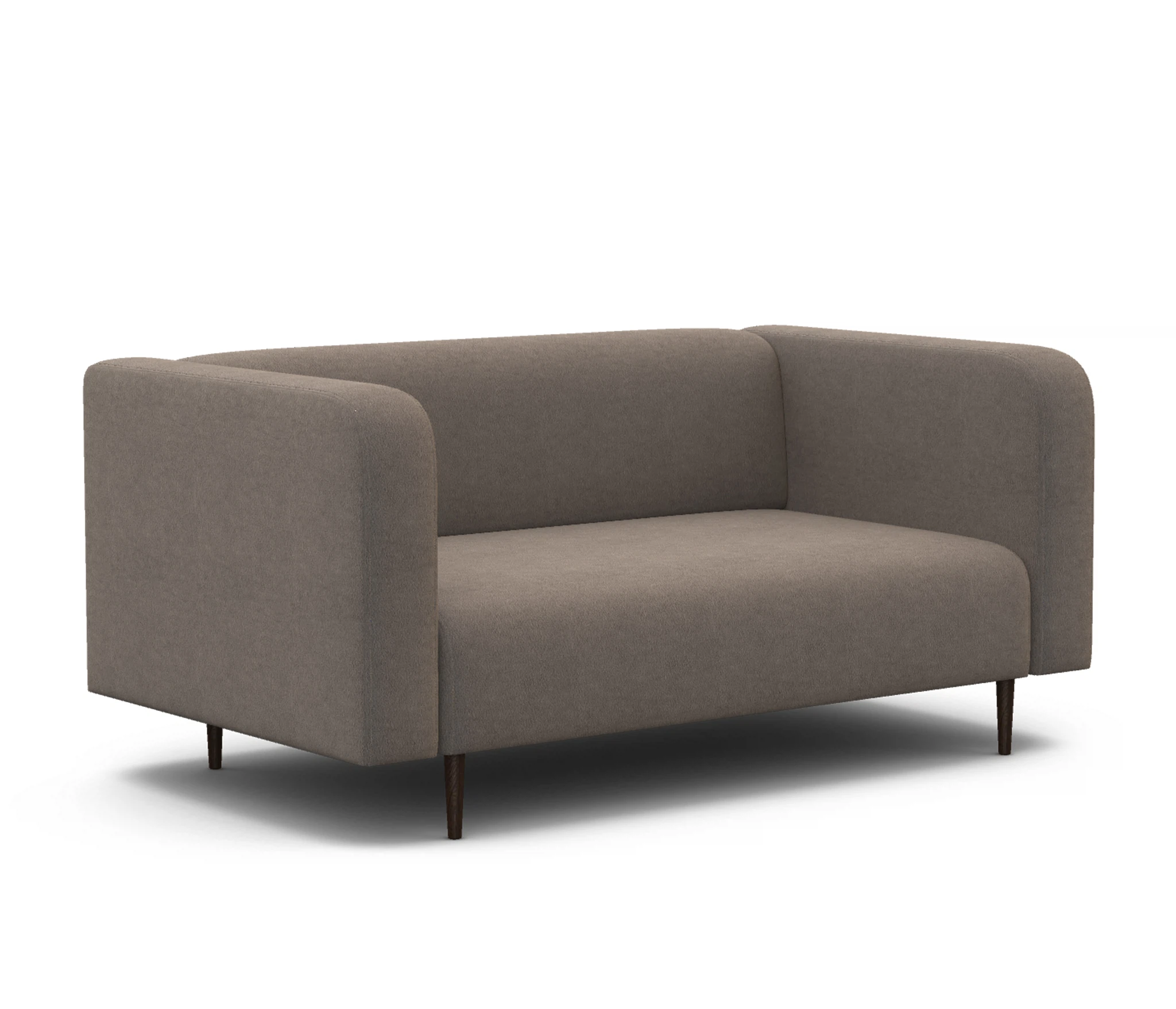 Изображение товара Диван офисный Акцент велюр светло-коричневый 134х78 см с гарантий 18 мес