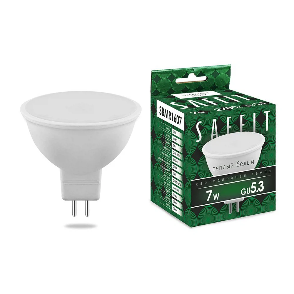 Изображение товара Светодиодная лампа SAFFIT MR16 GU5.3 7W теплый свет 2700K