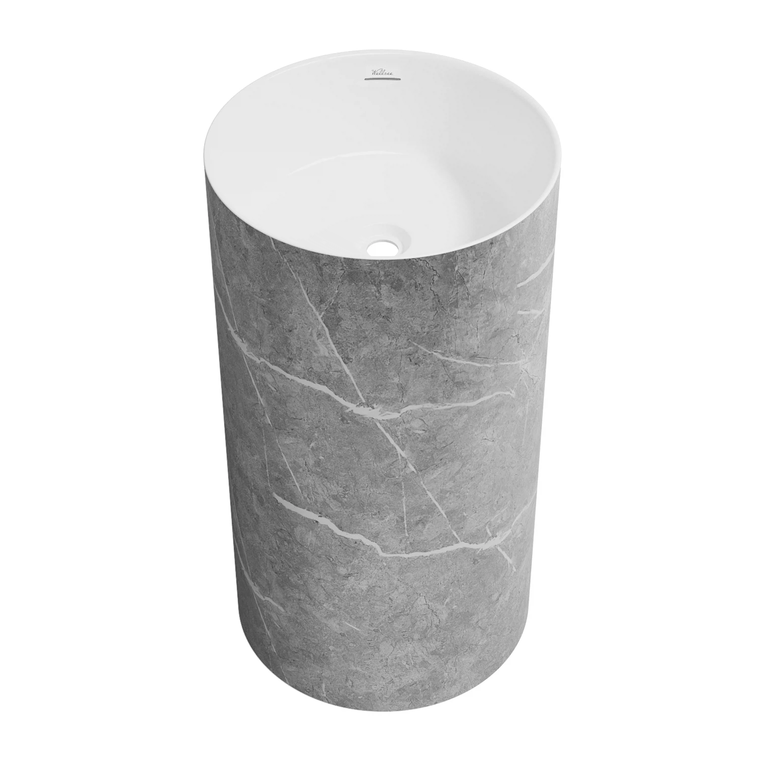 Изображение товара Напольная раковина для ванной Wellsee Chalice Perfection, матовая, черный мрамор, 45х45х85 см