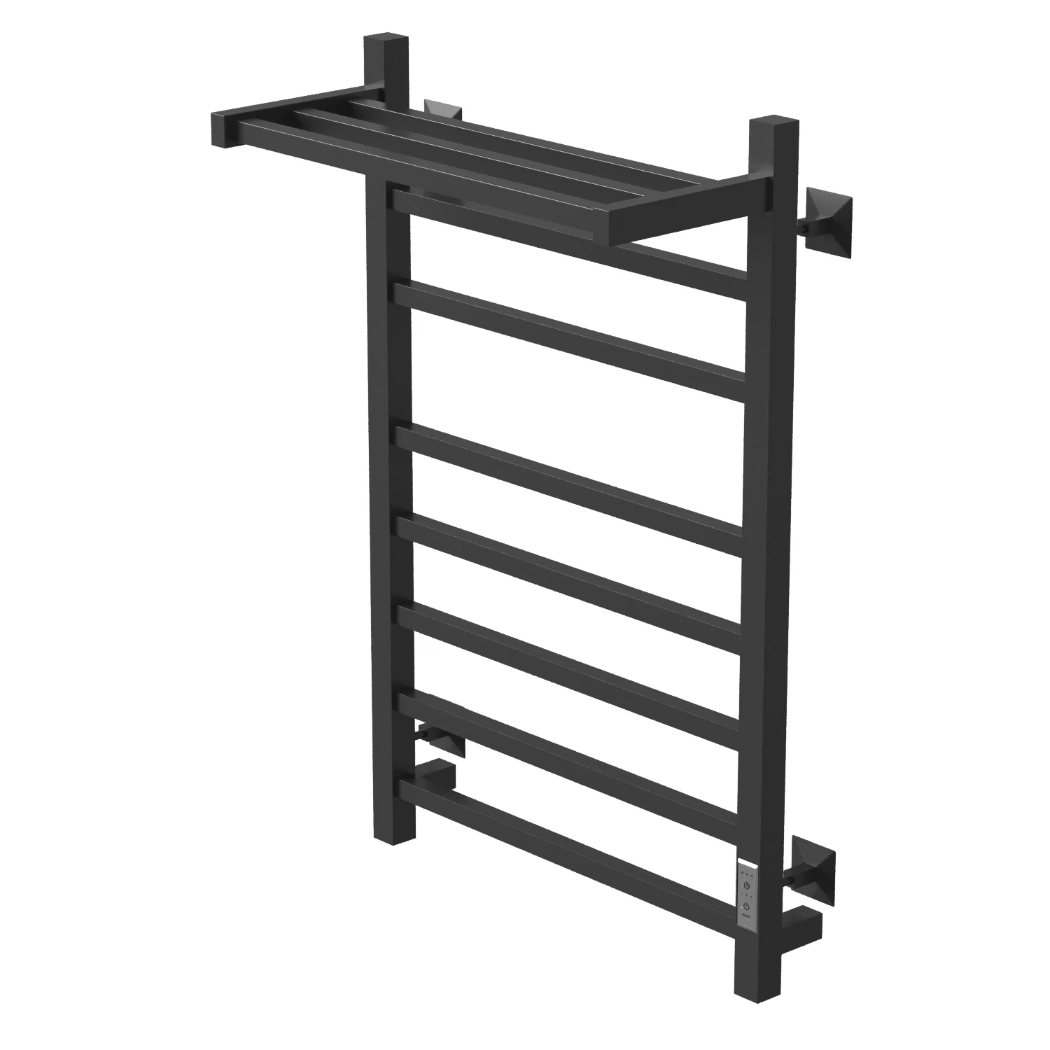 Изображение товара Полотенцесушитель MIXLINE FORTUNE  80х50 (таймер, 560 Вт, 7 перекладин + ПОЛКА) электрический ЧЕРНЫЙ