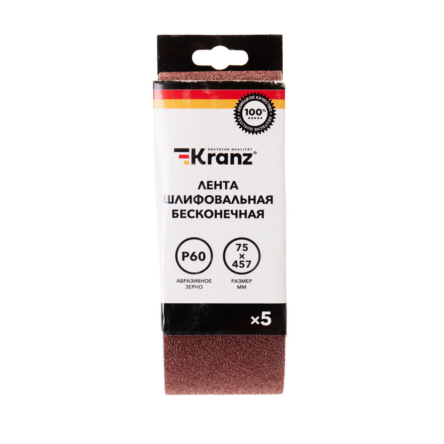 Изображение товара Лента шлифовальная Kranz 75х457 мм Р60 для деревянных и металлических поверхностей