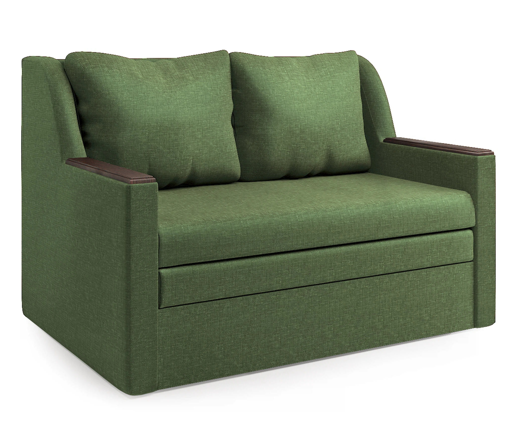 Изображение товара Диван-кровать Дуэт зеленый от Гамма с бельевым ящиком и механизмом французская раскладушка