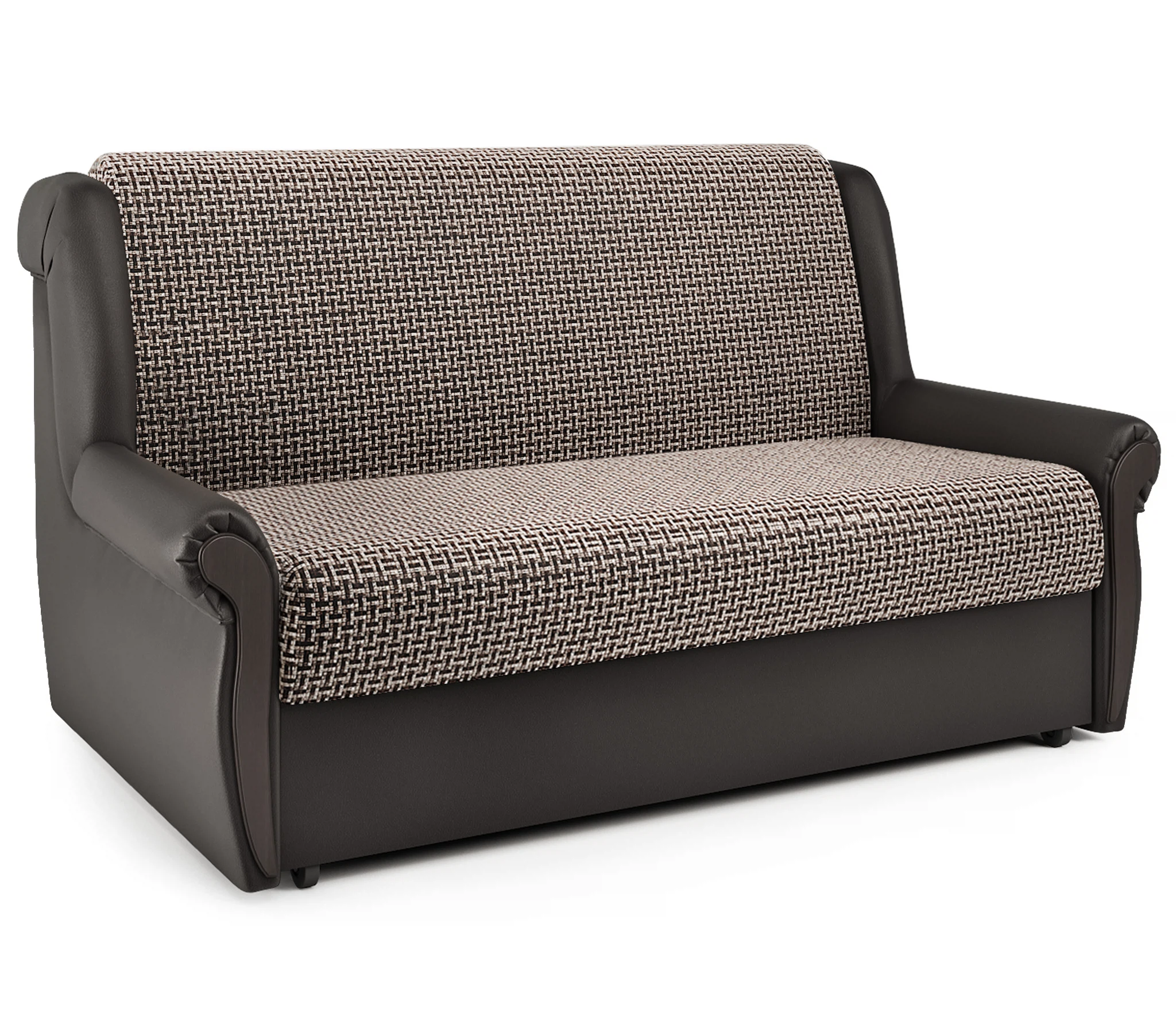 Изображение товара Диван-кровать Аккорд М 120 Корфу коричневый и экокожа шоколад