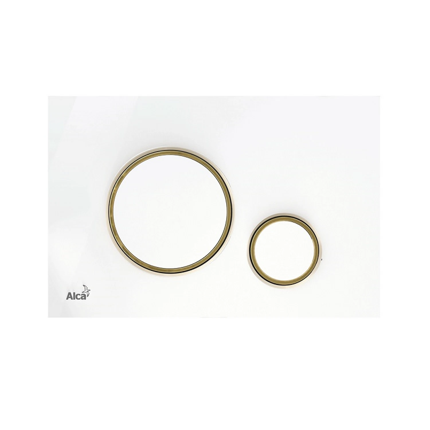 Изображение товара Кнопка смыва для инсталляции Alcadrain, белая глянцевая/золотая глянцевая (M775)