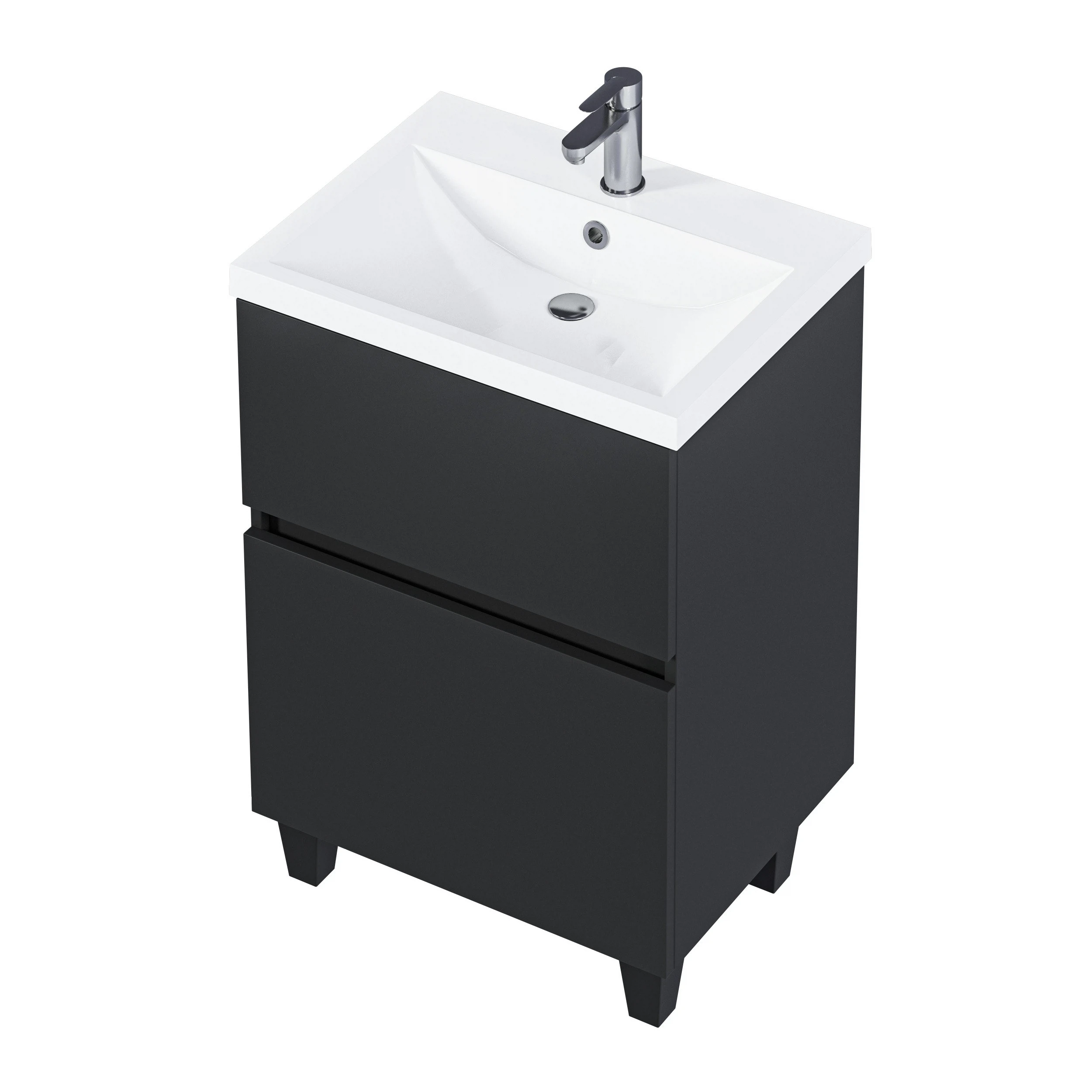 Изображение товара Тумба Aris 70Н (700х910х450) 2я антрацит/монолит дарк