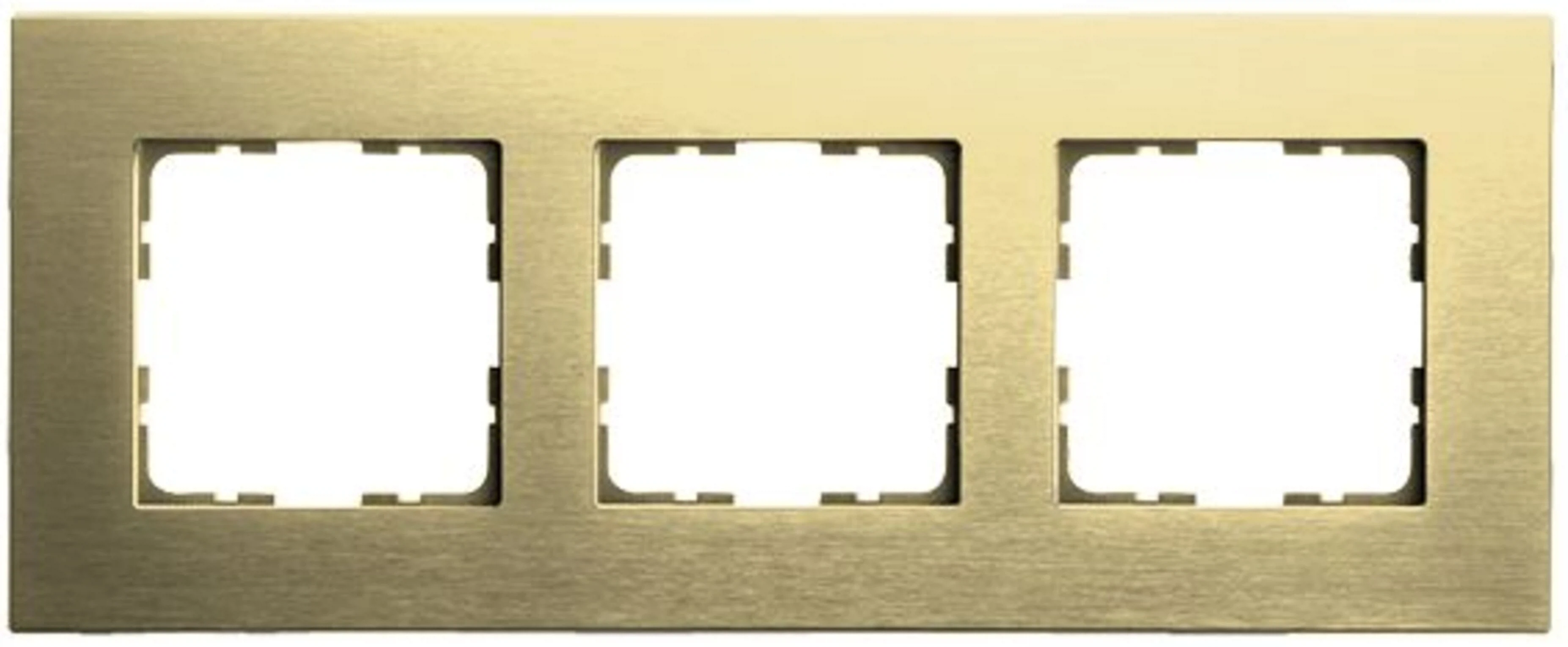 Изображение товара Трехместная рамка Jasmart G-Metal G1003AG горизонтальная/вертикальная золото