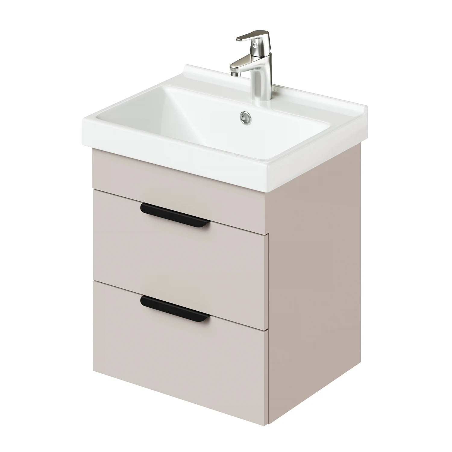 Изображение товара Тумба с раковиной подвесная Итана Alta 50 500х403х530(умывальник мебельный FEST 50) Кашемир серый