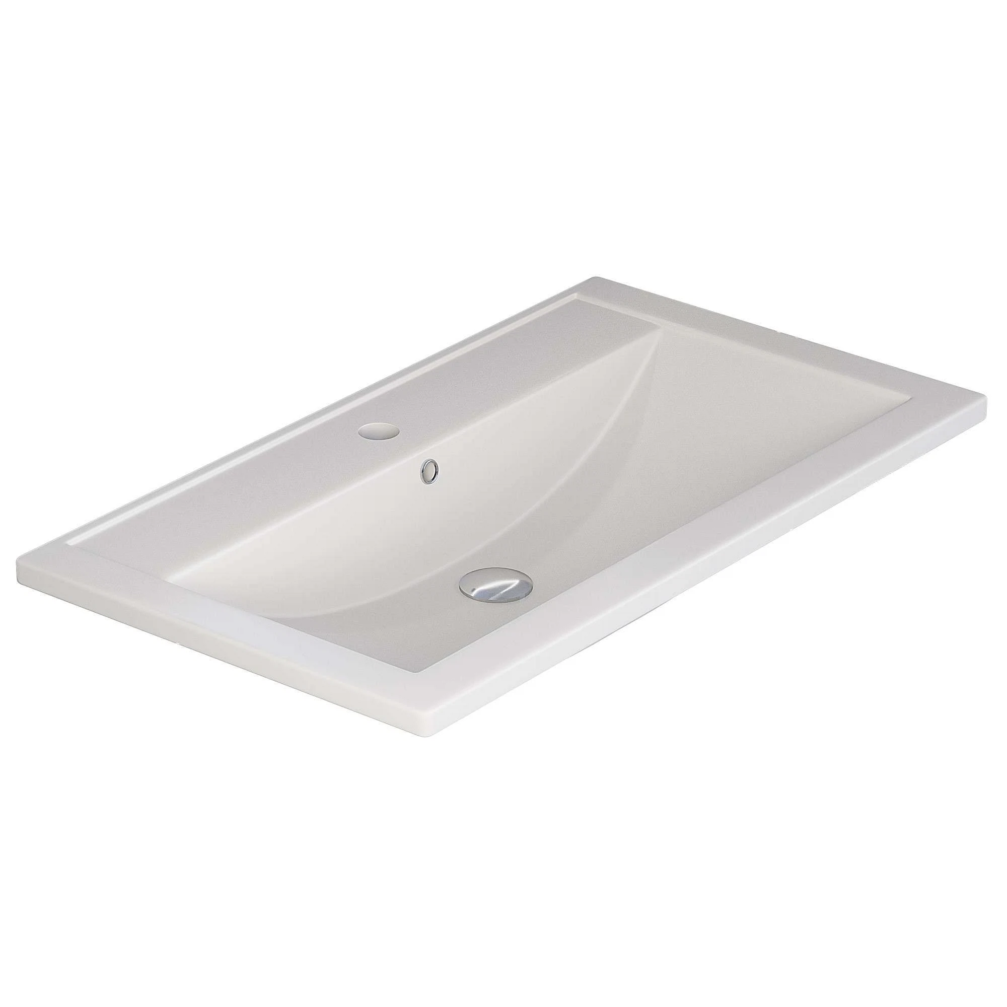 Изображение товара Раковина для ванной Uperwood Foster Quartz 80x45.5 см кварцевая белая матовая