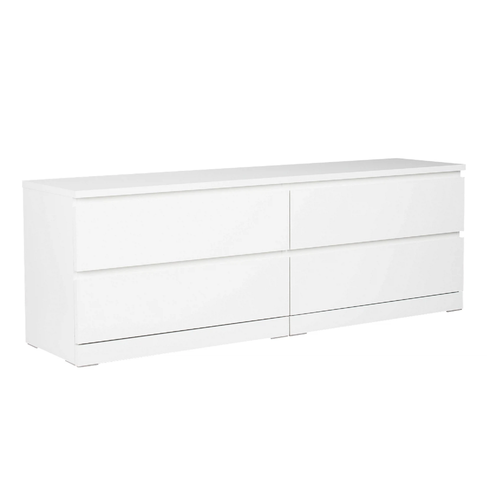 Изображение товара Практичная белая тумба под ТВ Варма 58х160 см из ДСП с 4 ящиками