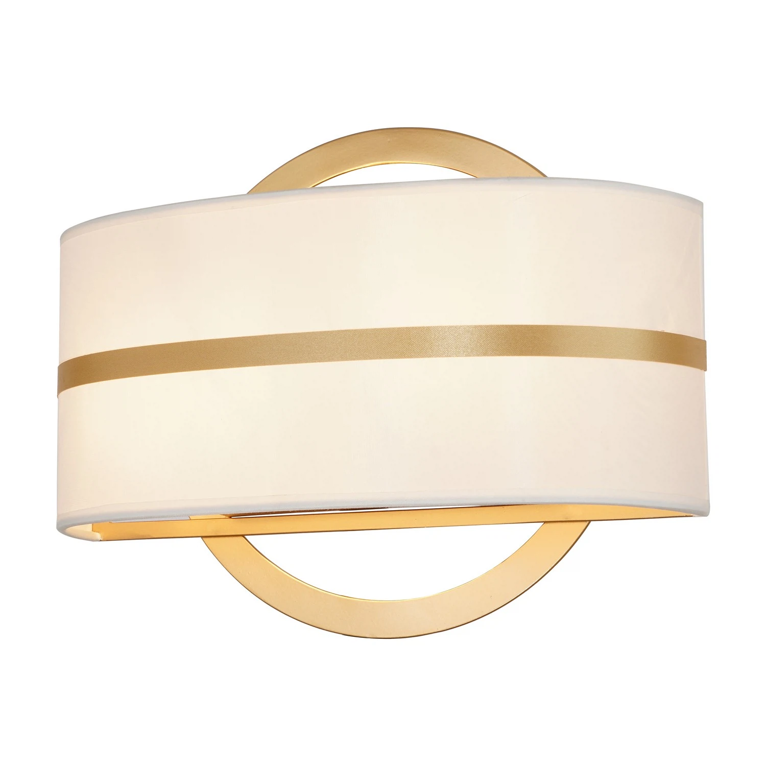 Изображение товара Настенный светильник Favourite 2634-2W из коллекции Mateo с тканевым абажуром и золотым каркасом