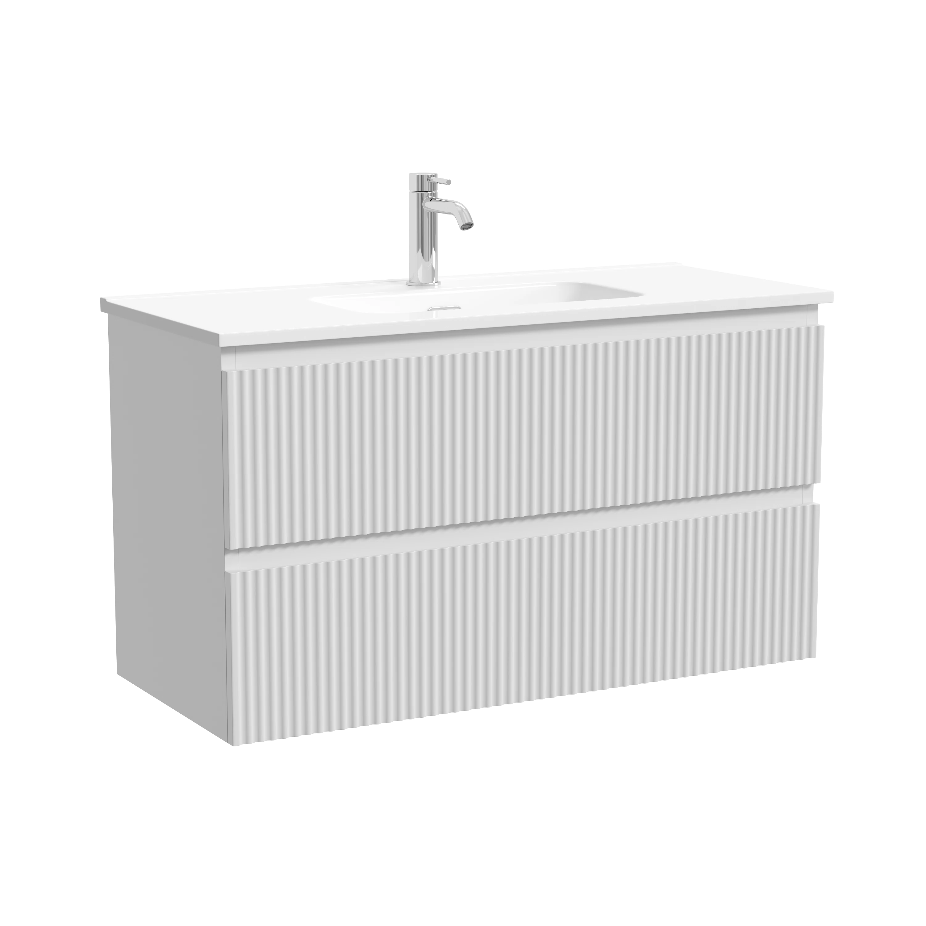 Изображение товара Тумба подвесная SANCOS Snob R 890х390х500, c двумя ящиками оснащенными доводчиками, Bianco, арт.SNR90/39W