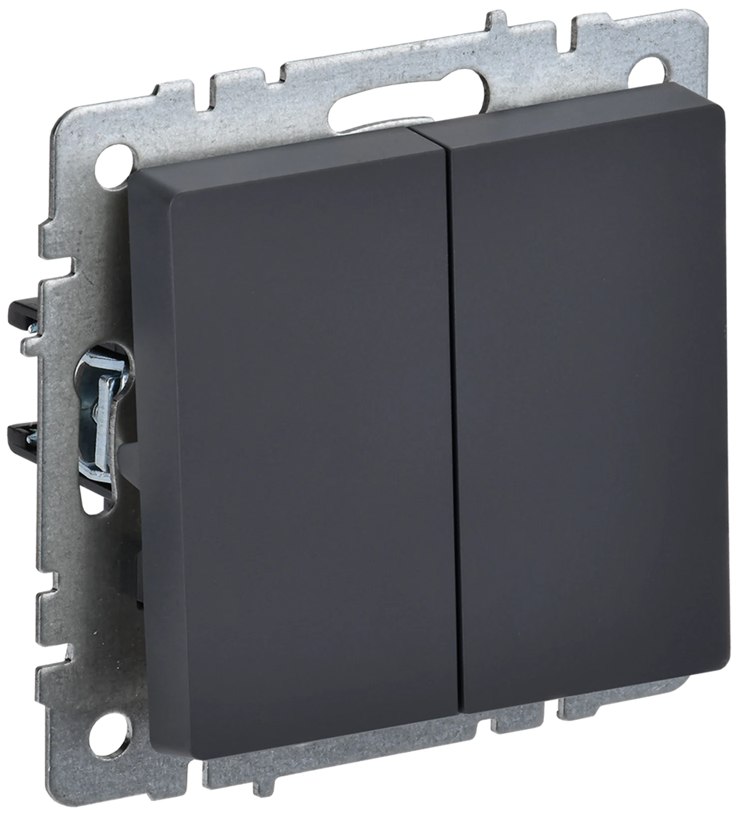 Изображение товара Выключатель ИЭК BRITE BASE 2-кл графит