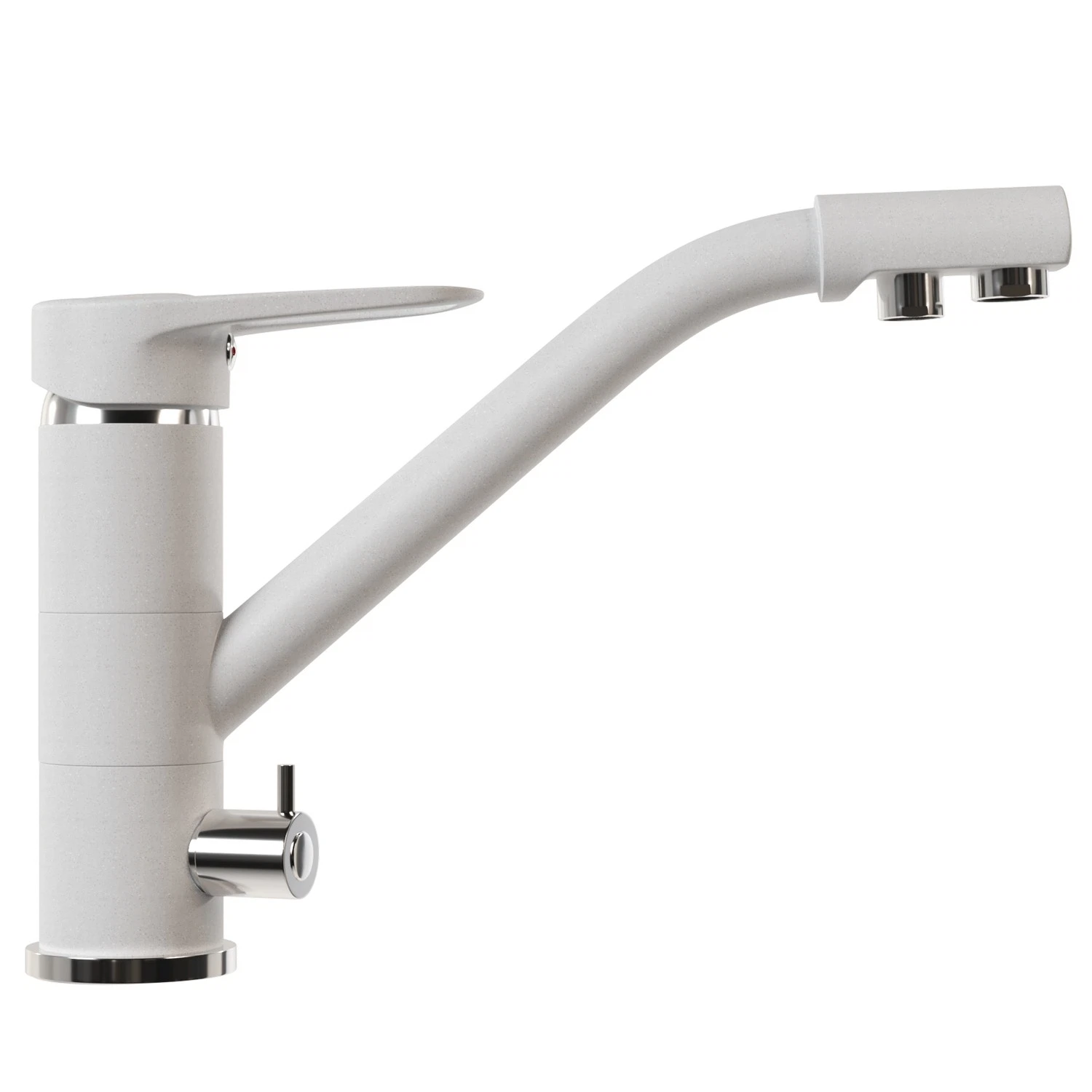 Изображение товара Рычажный кухонный смеситель Mixline ML-GS05 (331) белый с длинным поворотным изливом