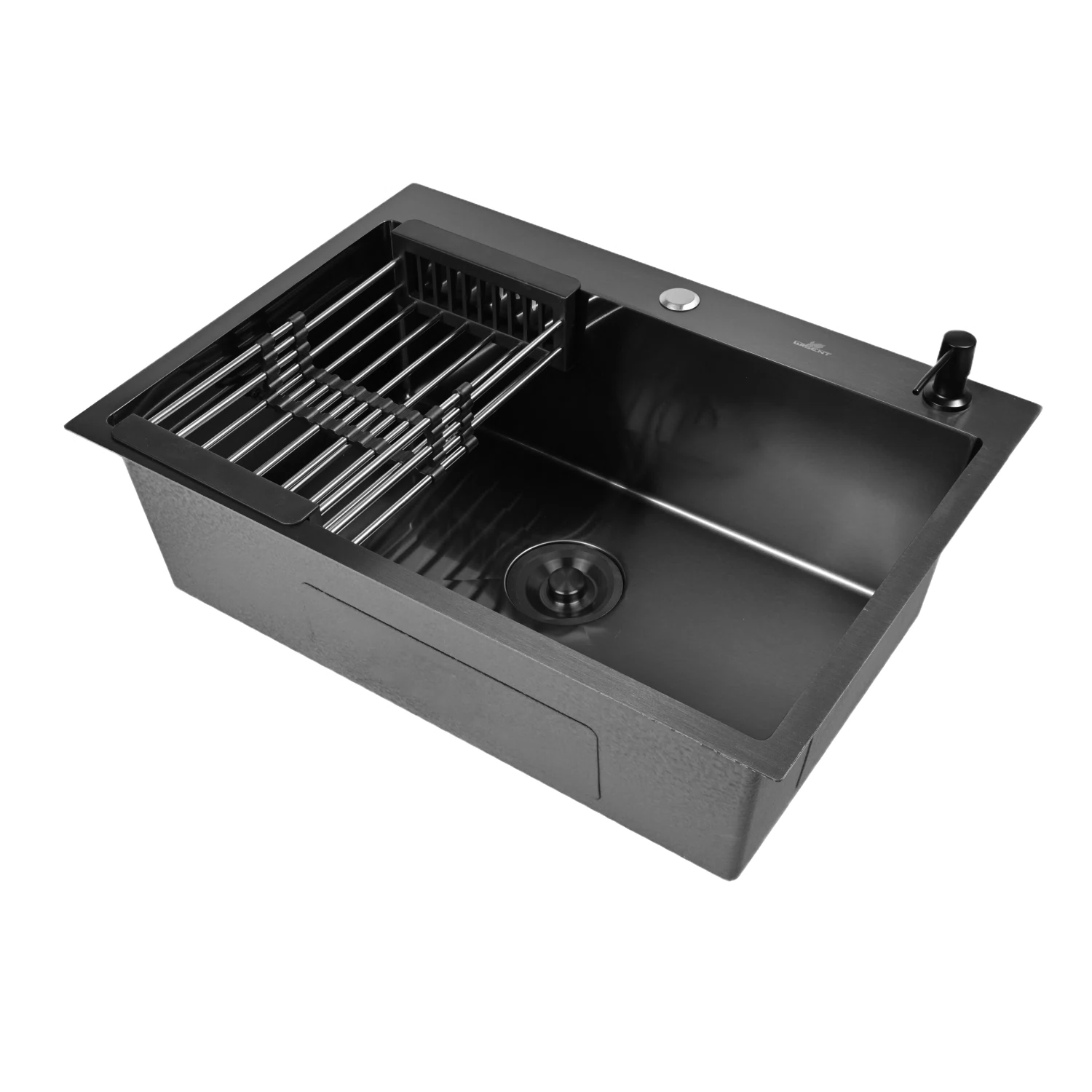 Изображение товара Мойка для кухни нержавеющая 70х50 с PVD покрытием графит Врезная