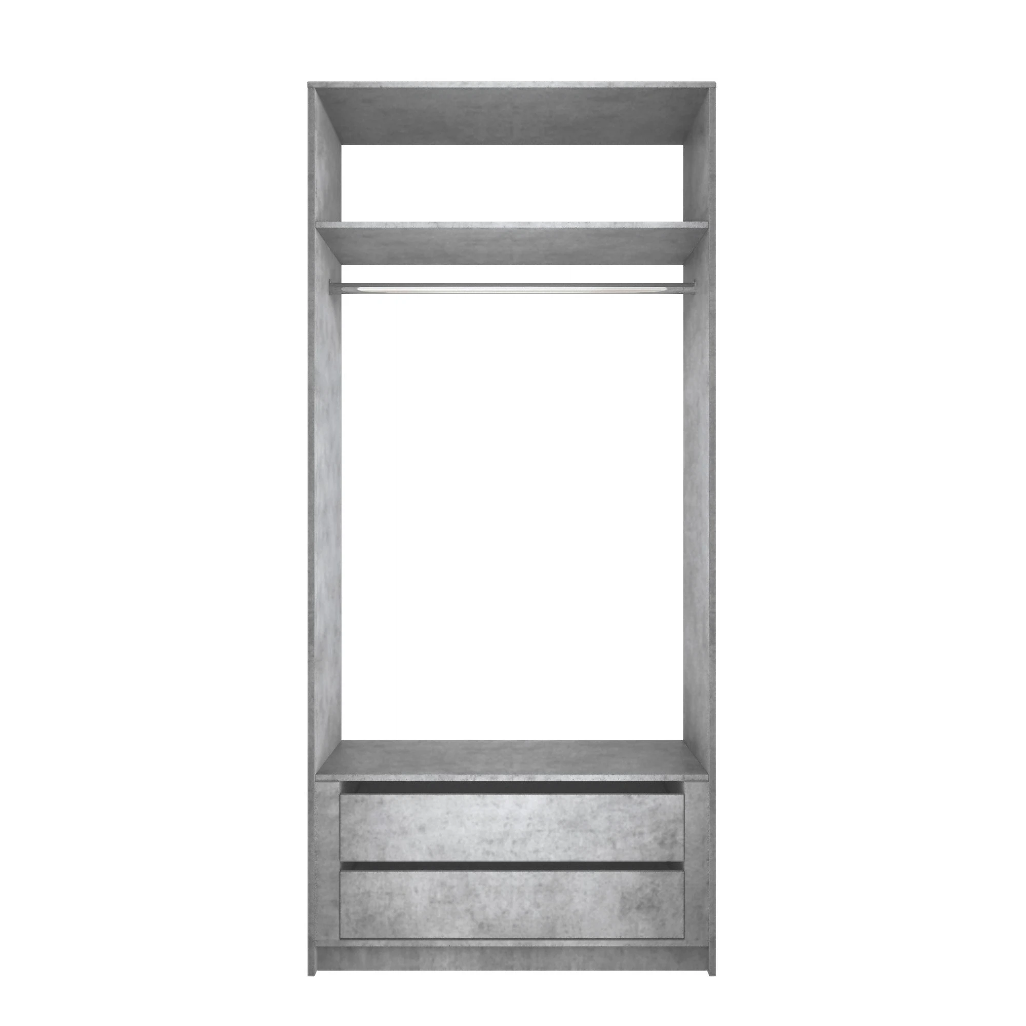 Изображение товара Модуль прямой с модулем серии Гардеробная Локер 101x51x220 мм бетон